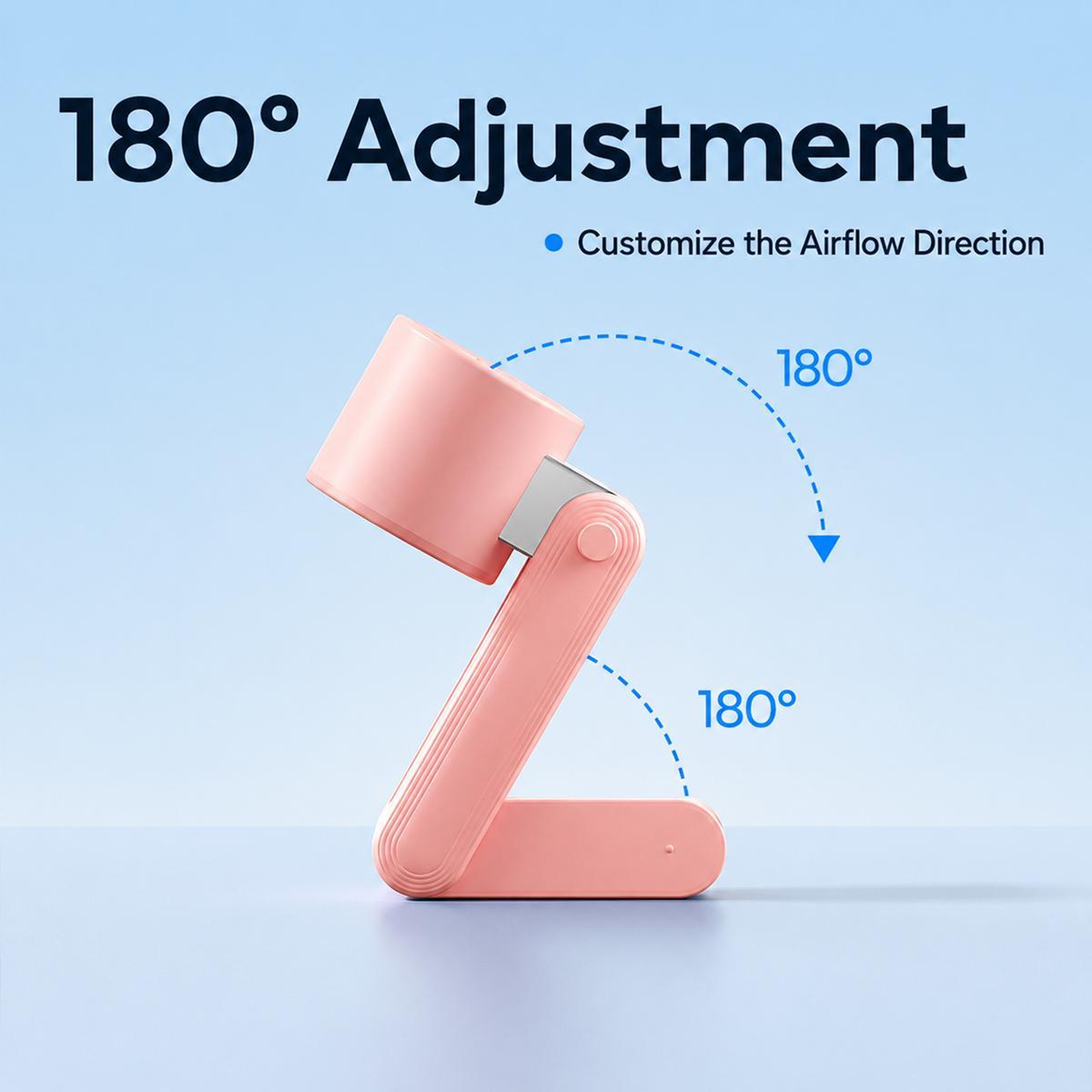 Portable Handheld Fan With Digital Display Tri Fold Neck Fan  Rechargeable Cooling 9