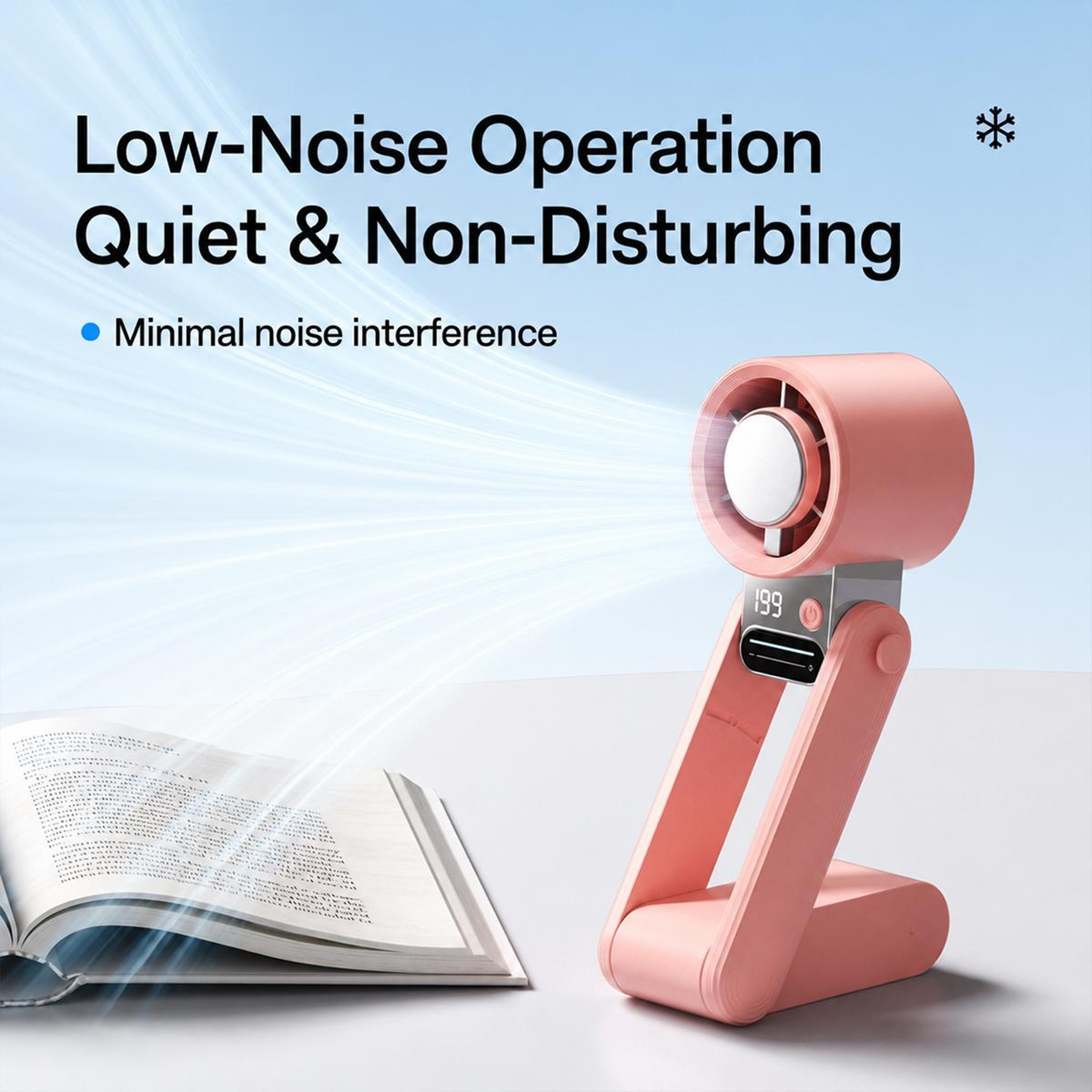 Portable Handheld Fan With Digital Display Tri Fold Neck Fan  Rechargeable Cooling 8