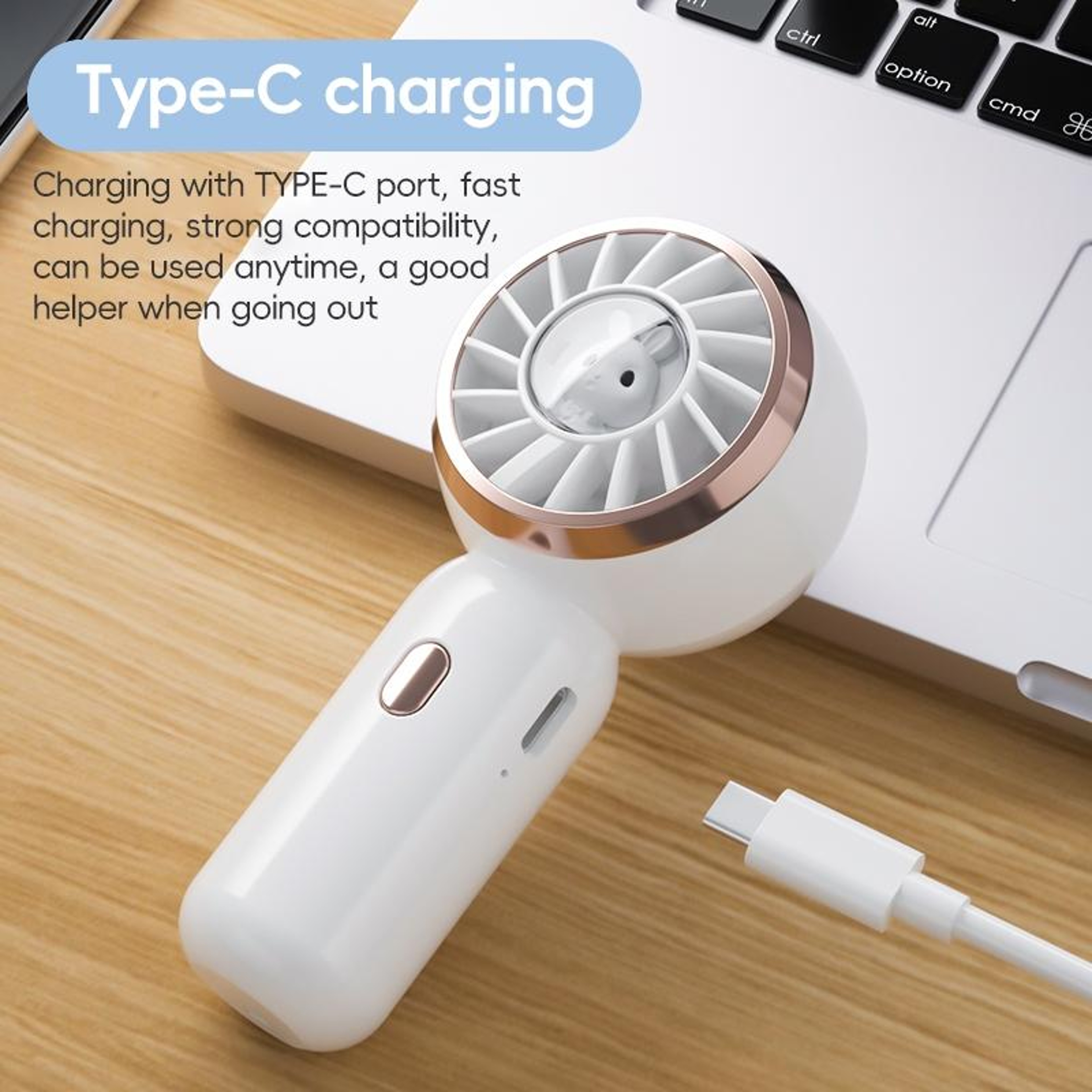 Cute Rabbit Handheld Fan Portable Mini Rechargeable Personal Cooling Fan – view 5