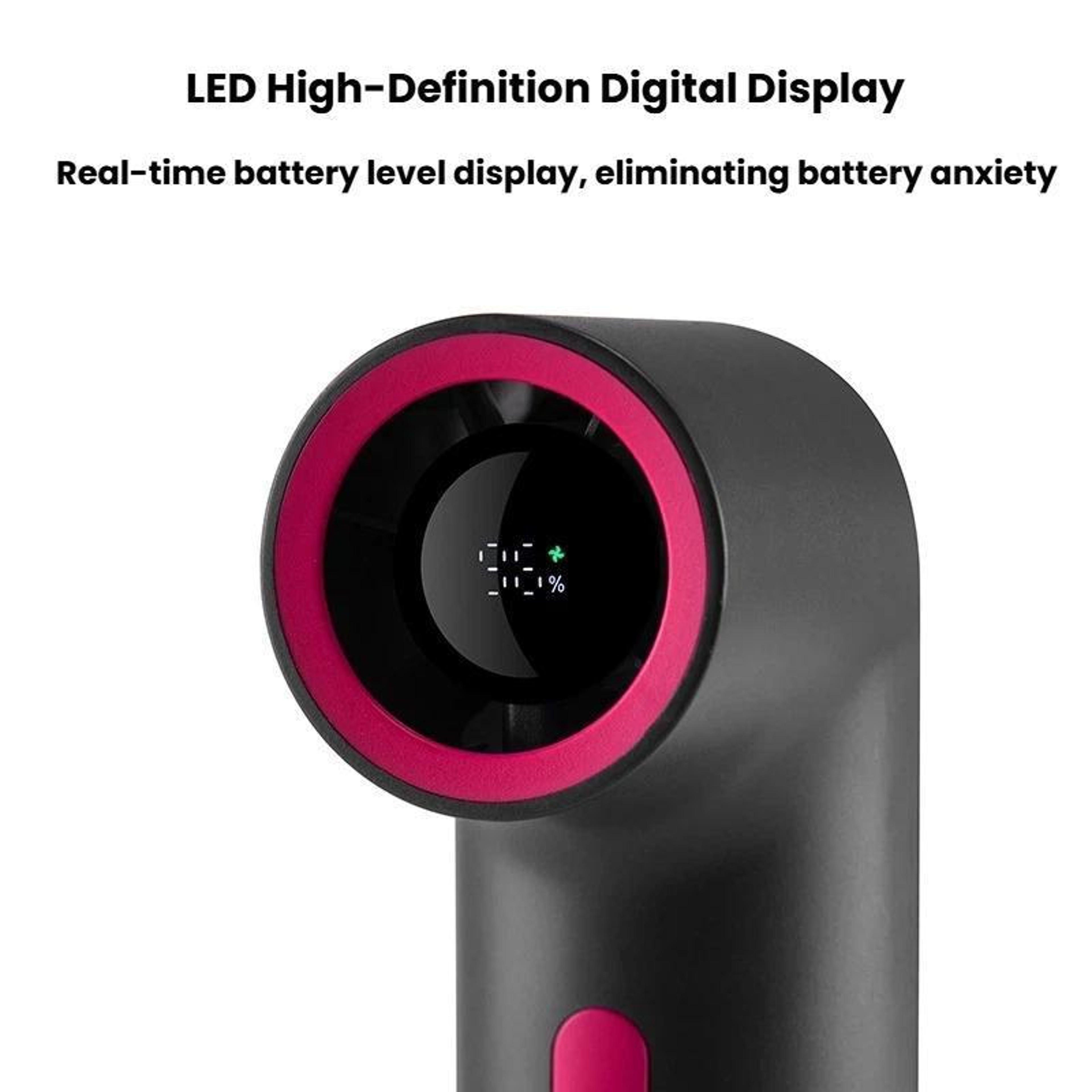 Portable Handheld Fan with Digital Display Mini Turbo High Speed USB Rechargeable Cooling Fan – view 10