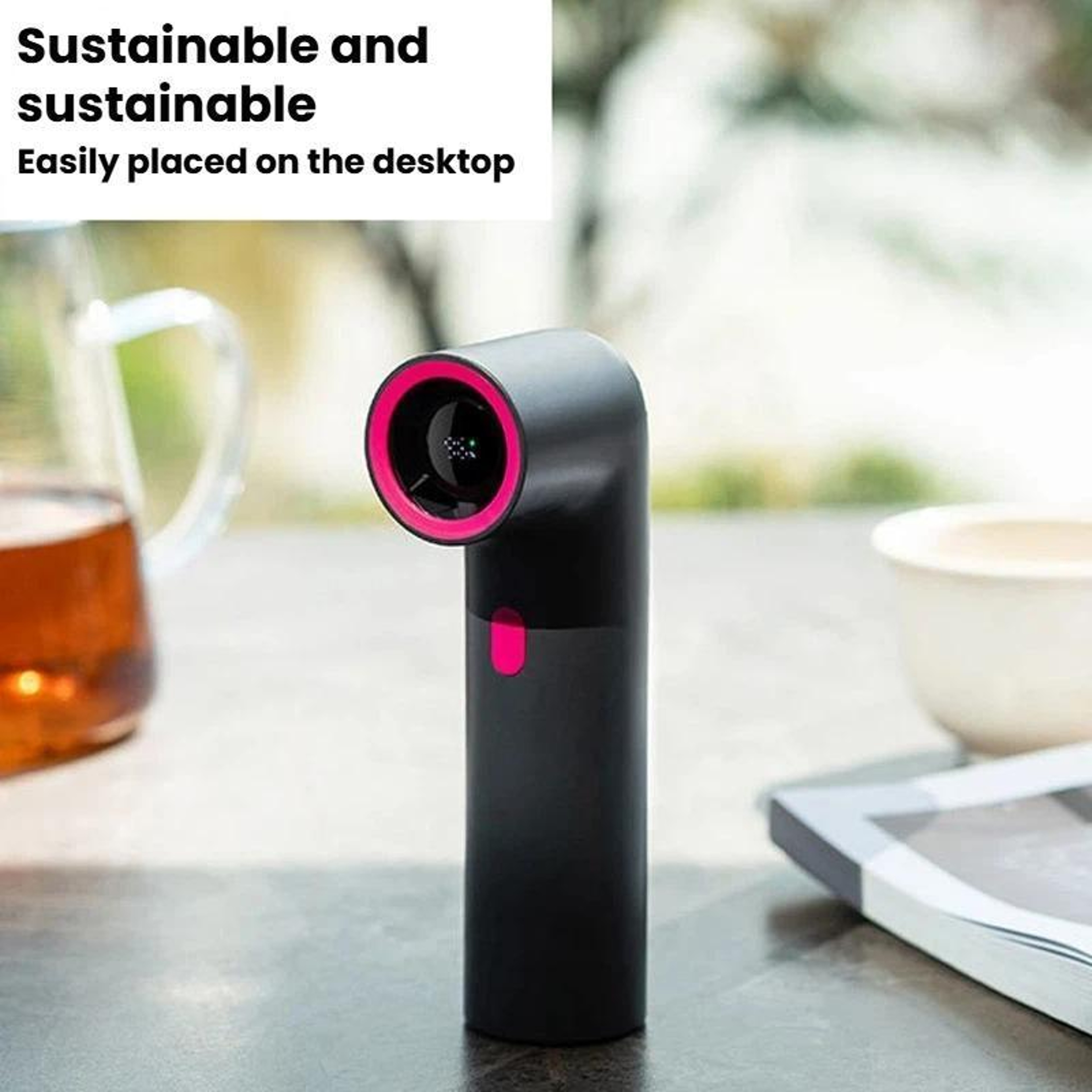 Portable Handheld Fan with Digital Display Mini Turbo High Speed USB Rechargeable Cooling Fan – view 6