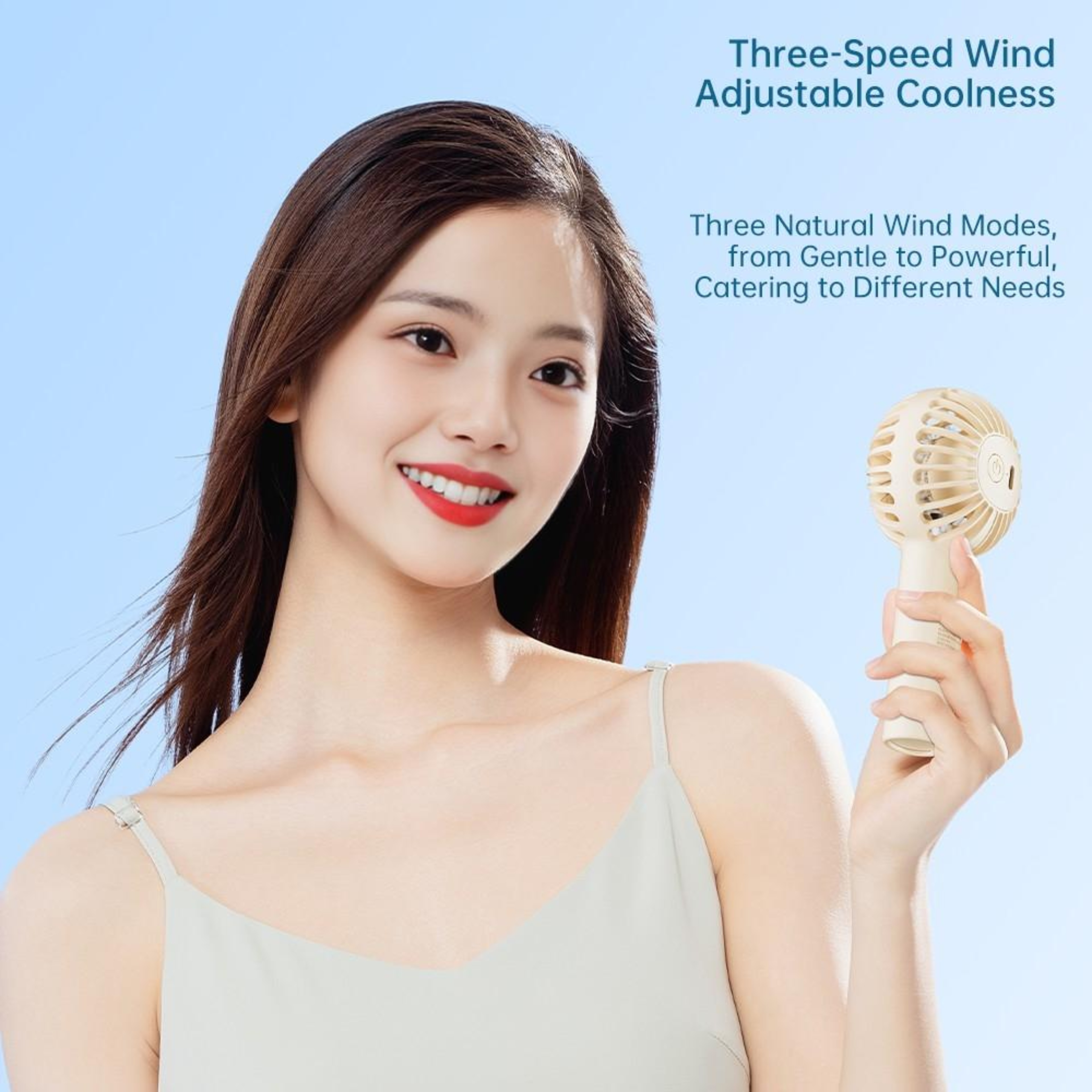 Air Bubble Mini Handheld Fan Portable USB Rechargeable Travel Cooling Fan 3