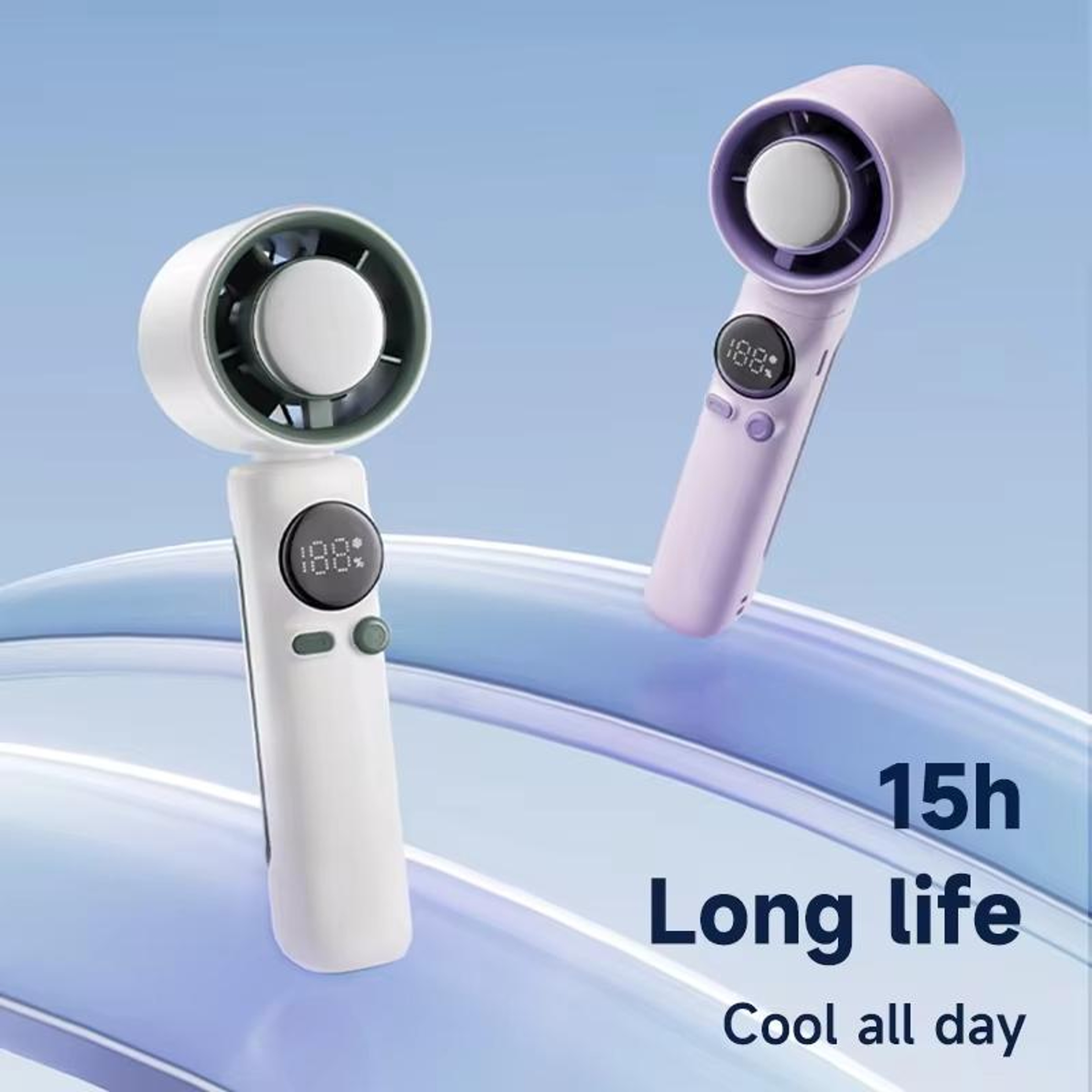 Portable Handheld Turbo Cooling Fan With Speed Settings And Rechargeable Battery 4
