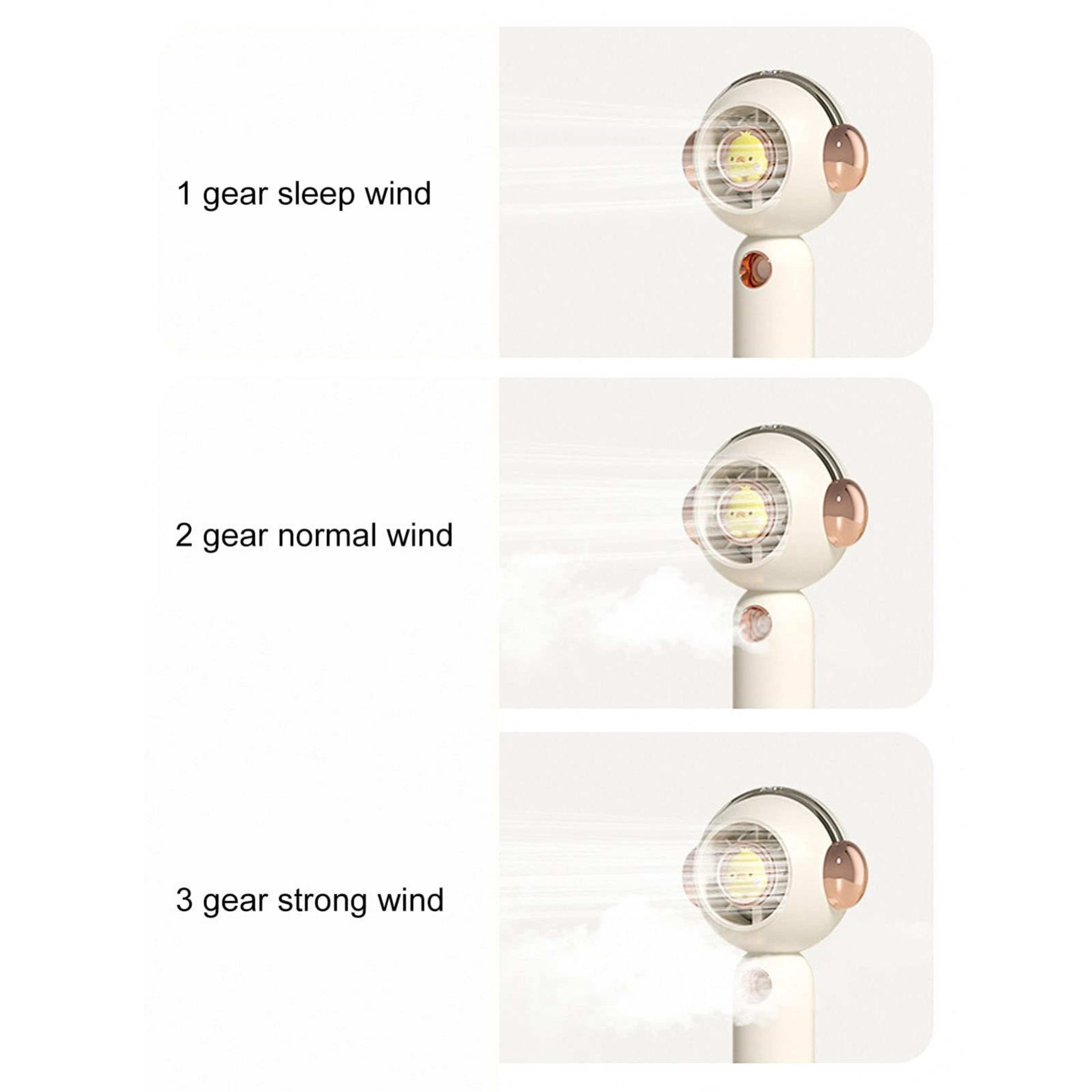Bladeless Handheld Kids Misting Fan USB Rechargeable Portable Cooling Fan 11