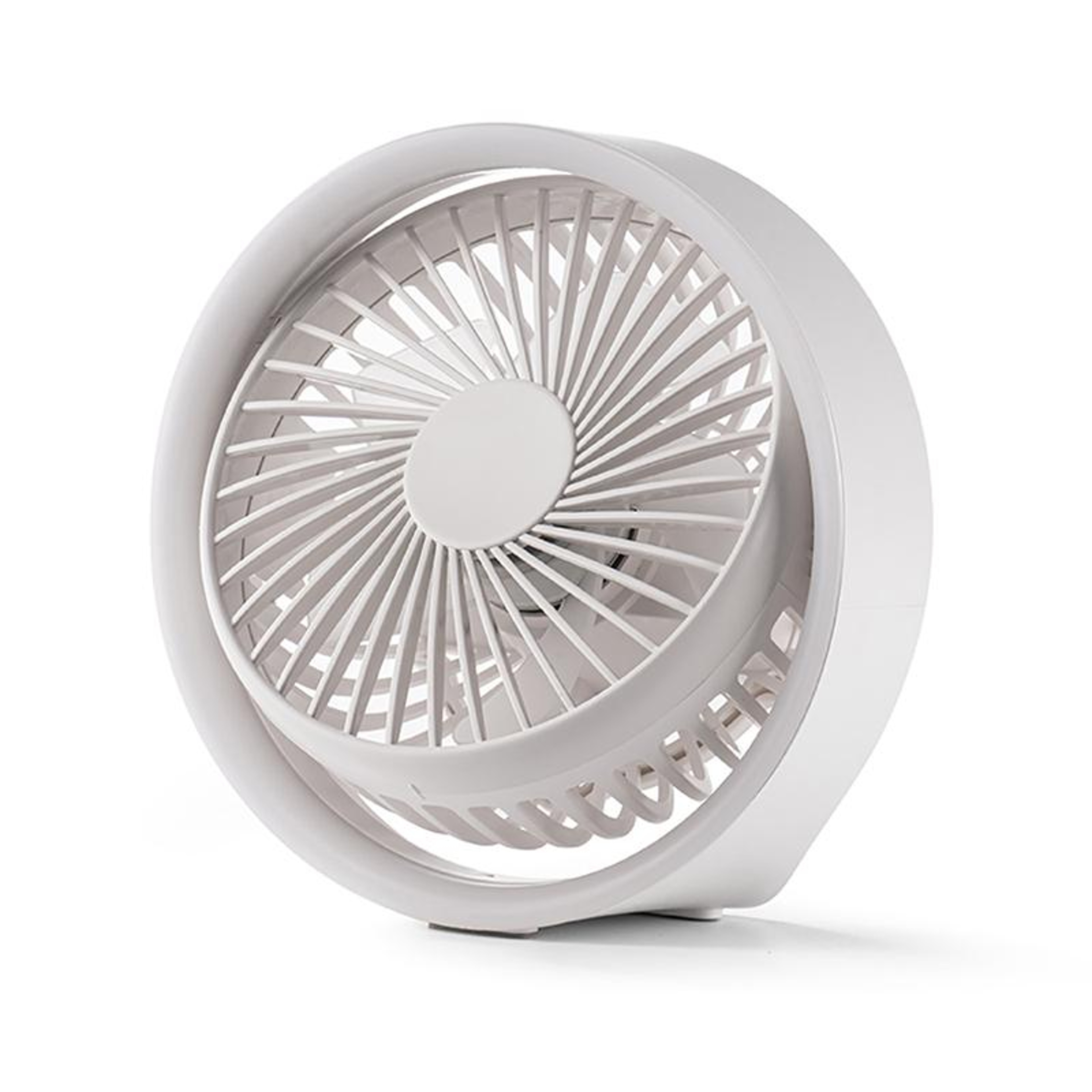 Portable Desk Fan With LED Ambient Light And Adjustable USB C Rechargeable Cooling 7