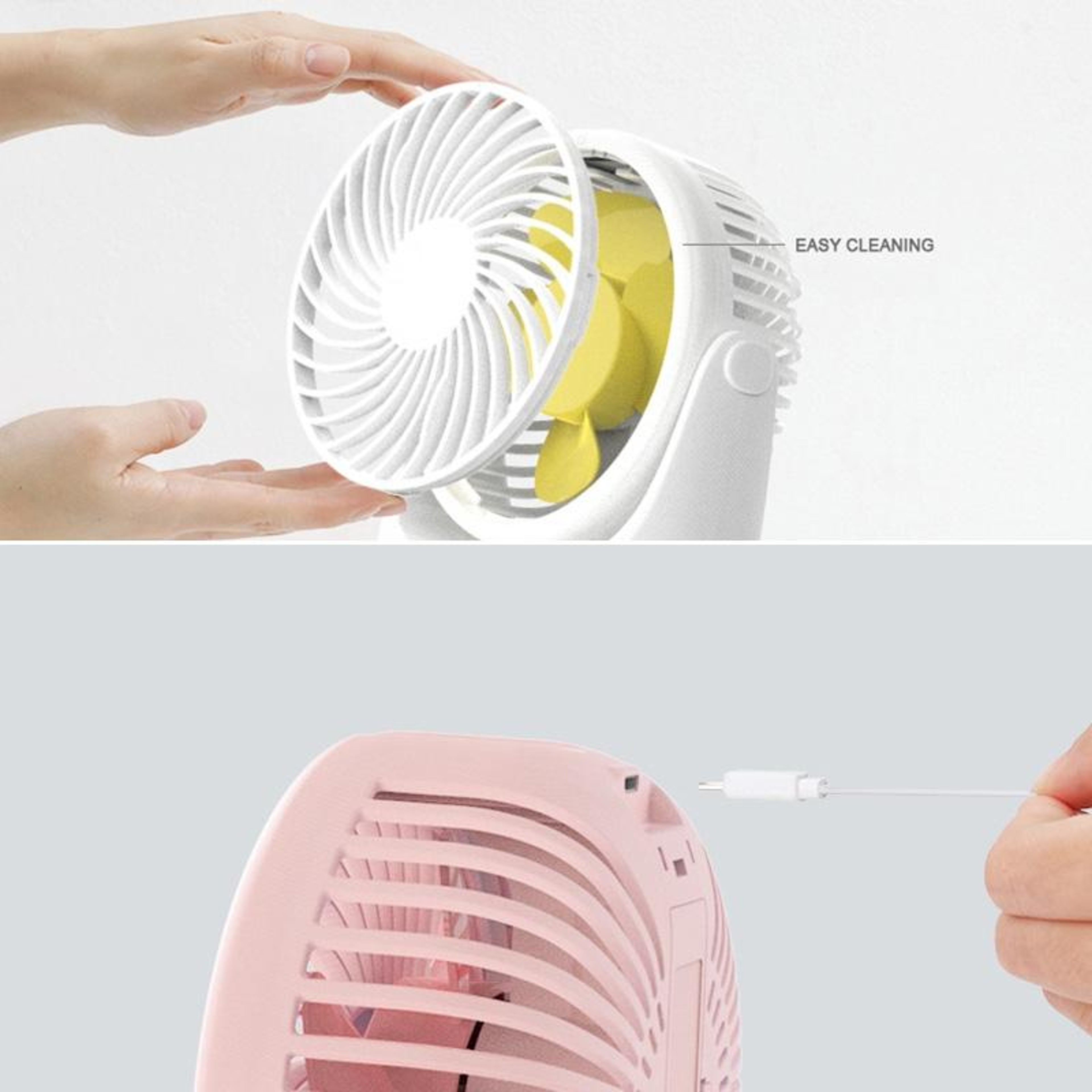 Mini USB Fan Portable Silent USB Fan Rechargeable Desk Fan For Office Dorm  Study 2