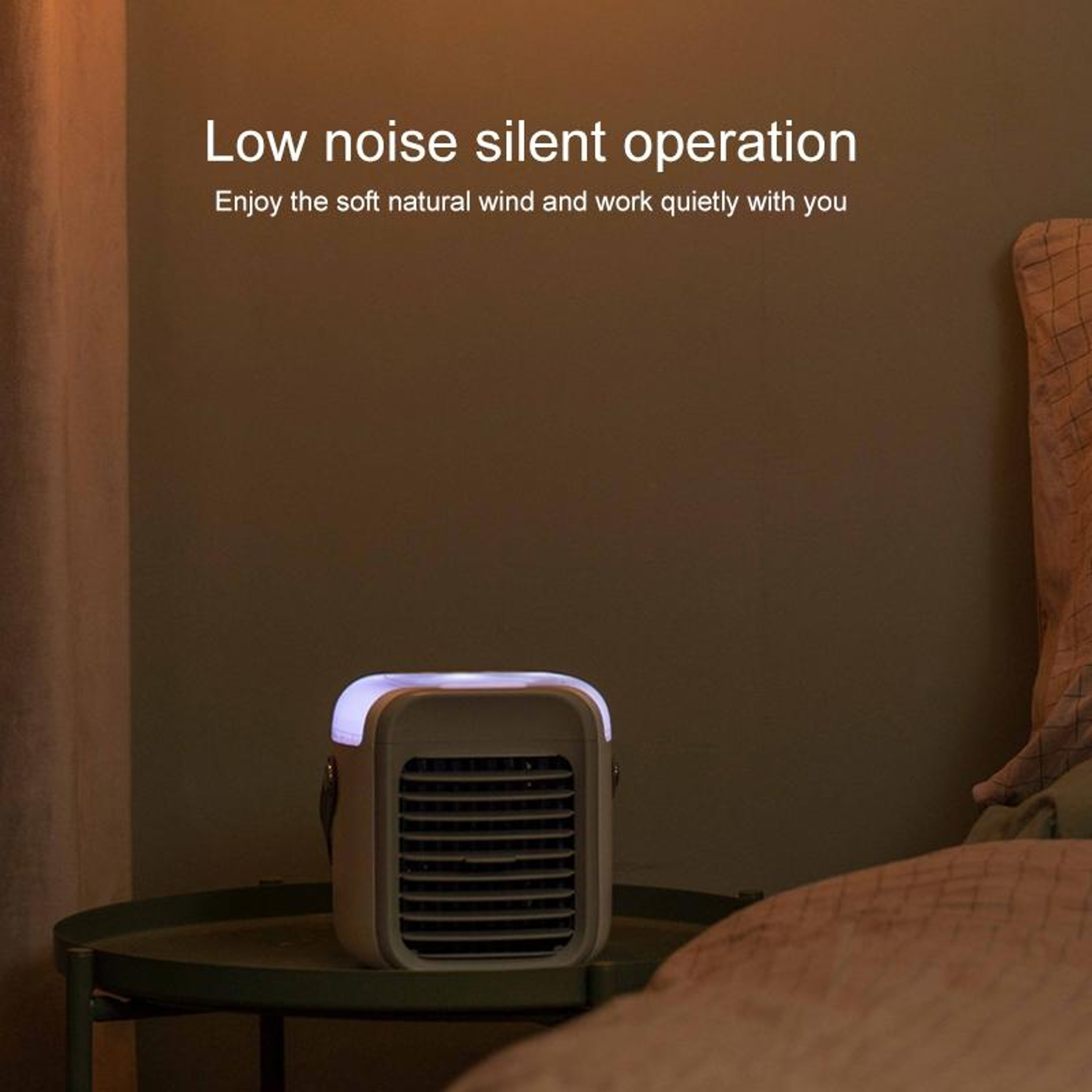 Portable Humidifier Fan With Mist Spray RGB Light  USB Rechargeable Cooling Fan 6