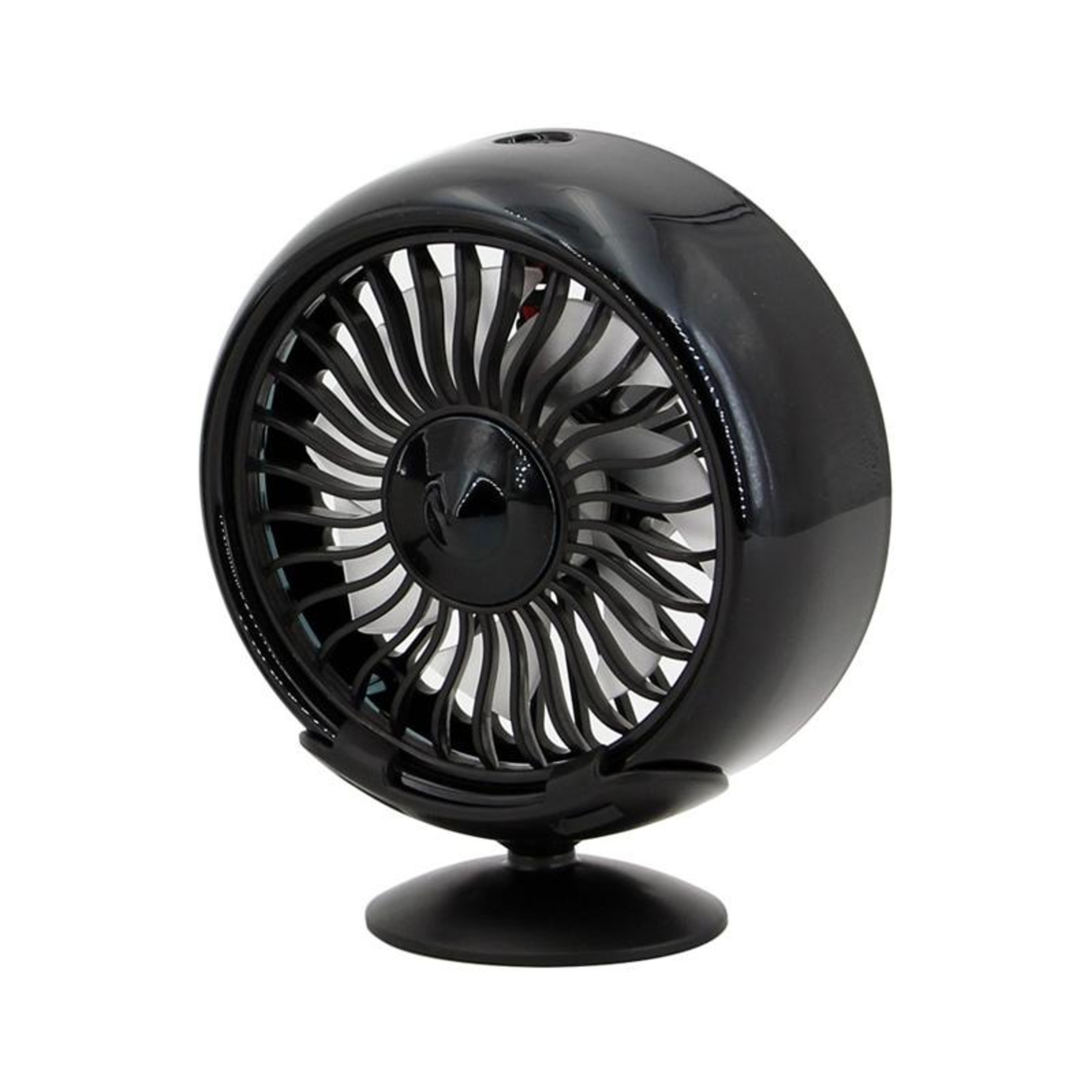 USB Car Fan With Colorful LED Lights Adjustable Dashboard Cooling Fan 5
