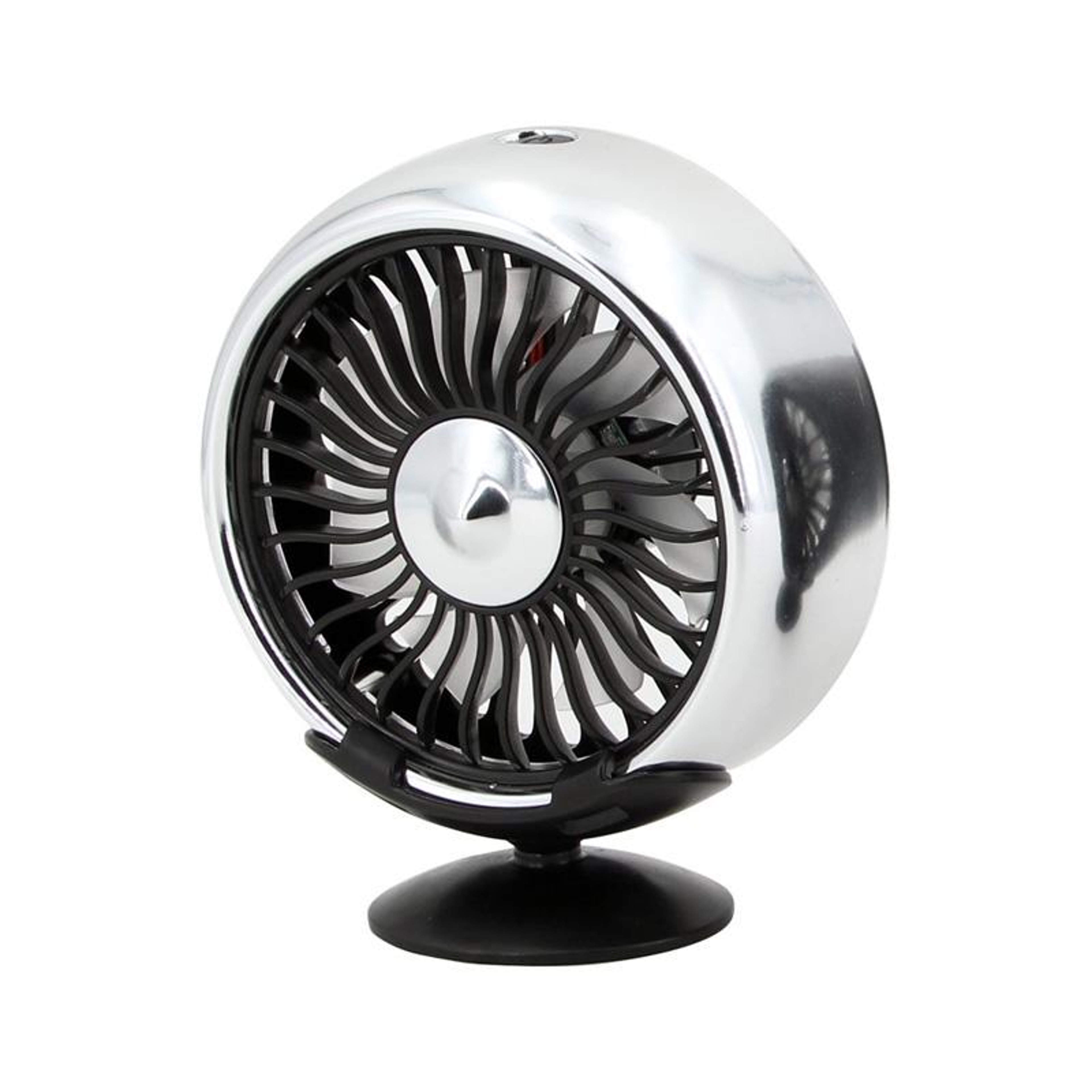 USB Car Fan With Colorful LED Lights Adjustable Dashboard Cooling Fan 6