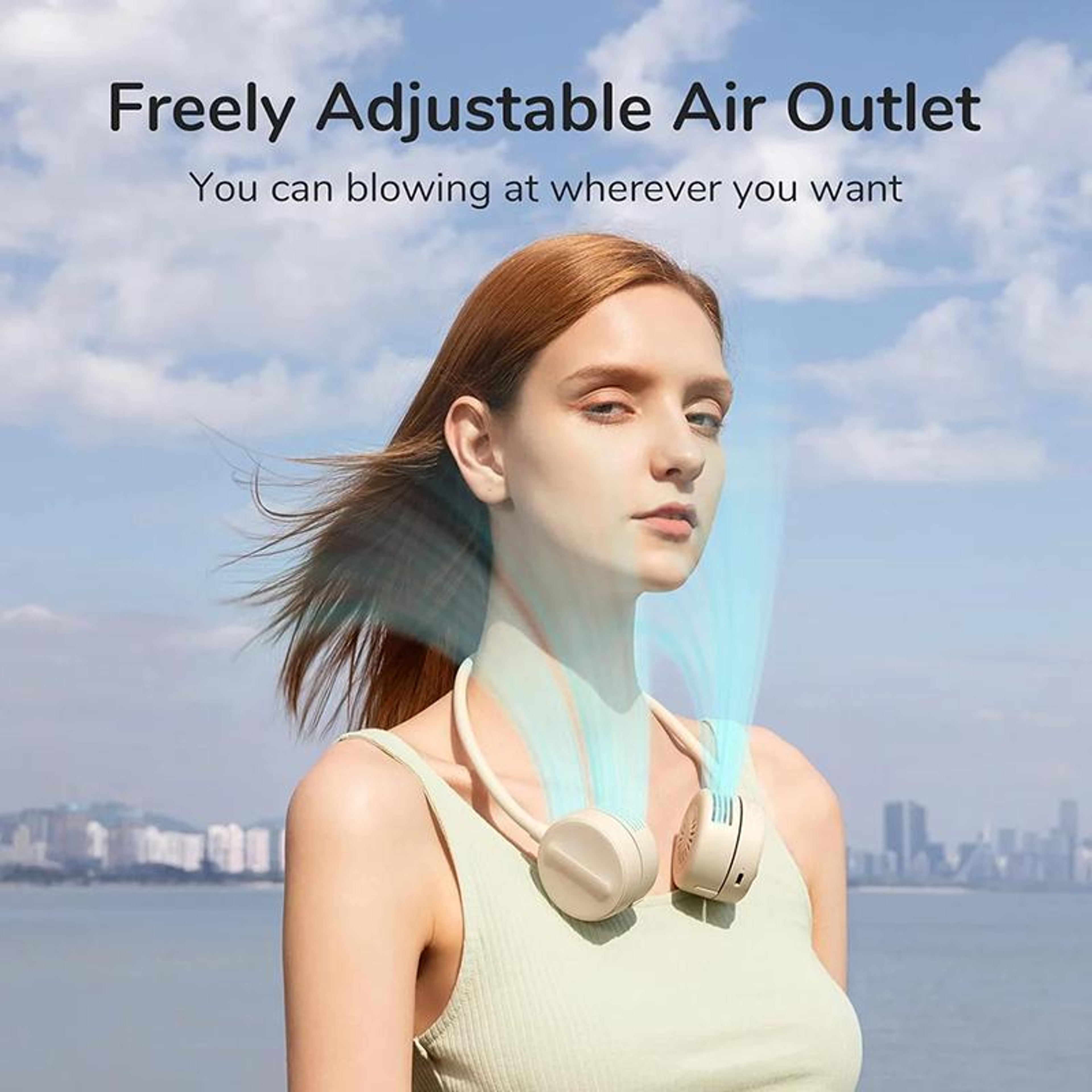 Portable Neck Fan USB Rechargeable Hands Free Wearable Fan 3