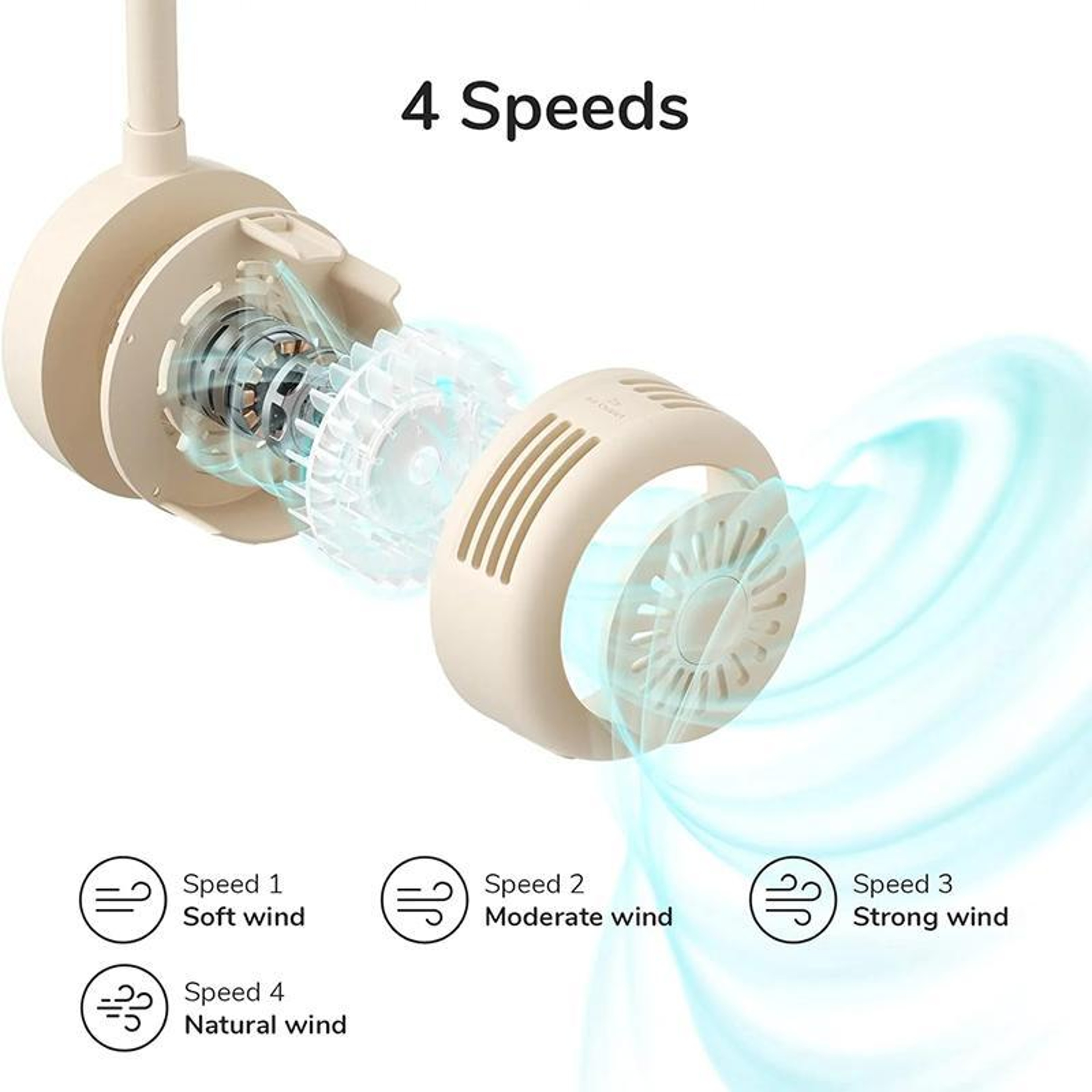 Portable Neck Fan USB Rechargeable Hands Free Wearable Fan 4