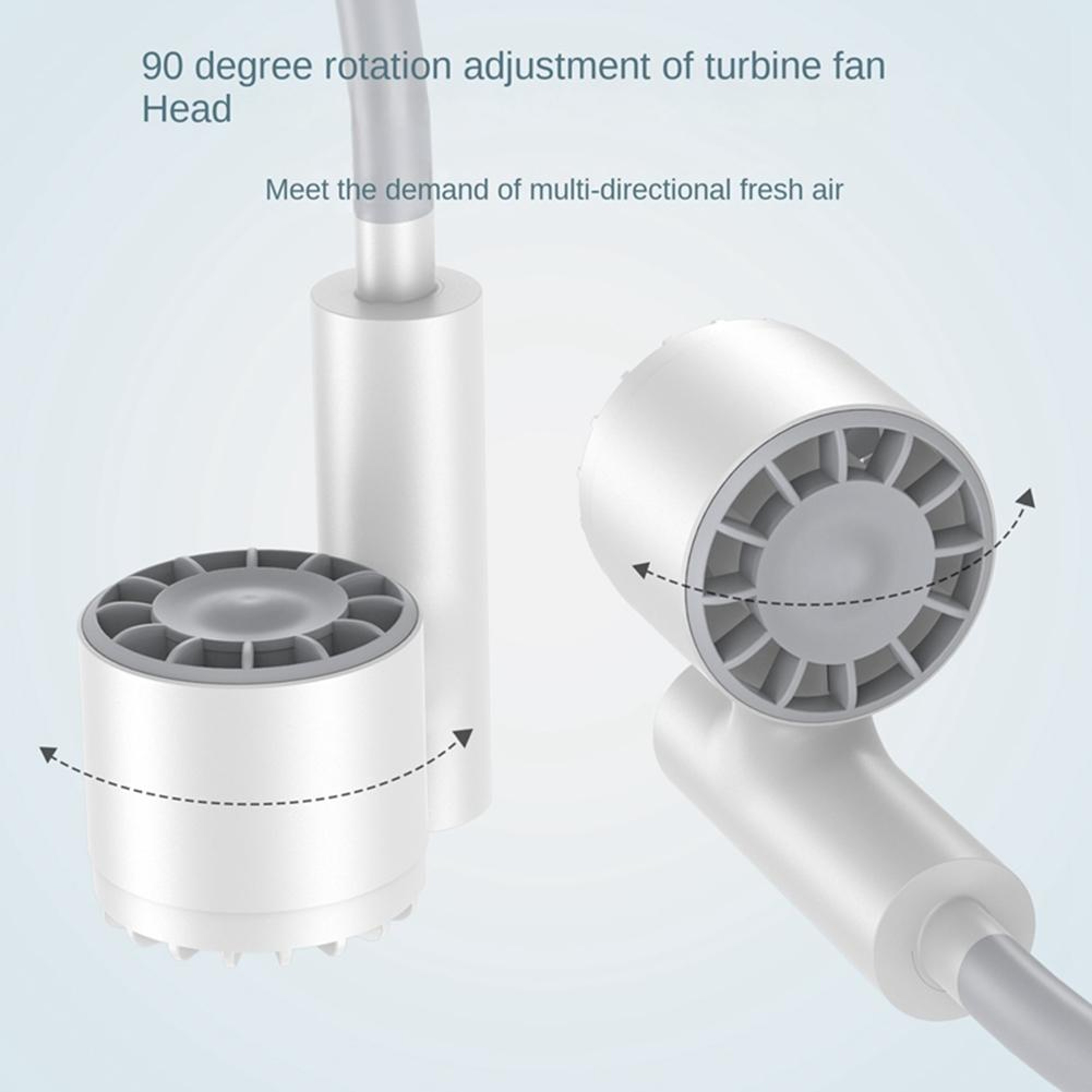 Twin Head Bladeless Neck Fan Rechargeable Portable Neck Fan With Speeds And Dual Turbine Cooling 4