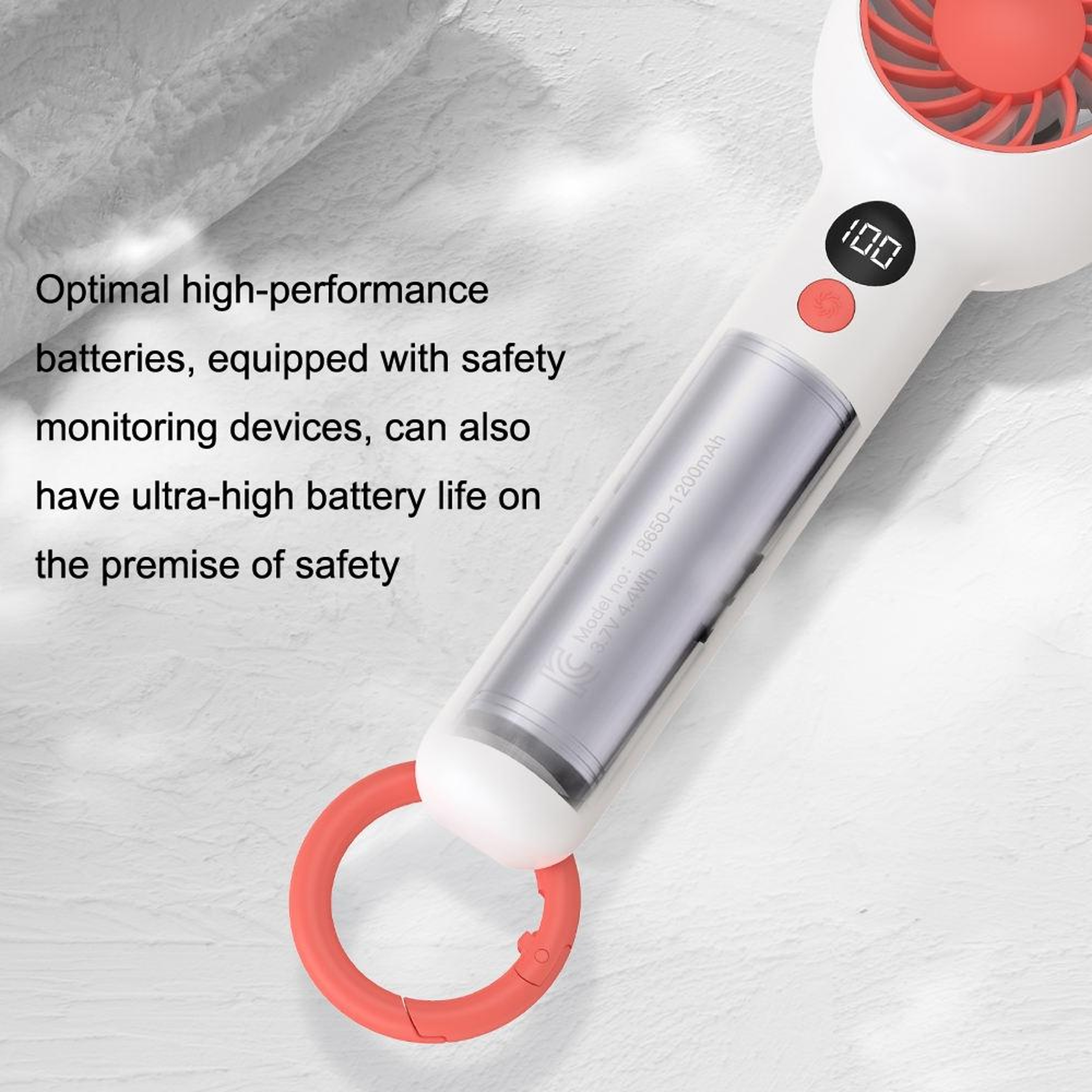 Portable Mini Fan USB Rechargeable Handheld Personal Cooling Fan With Hook 5