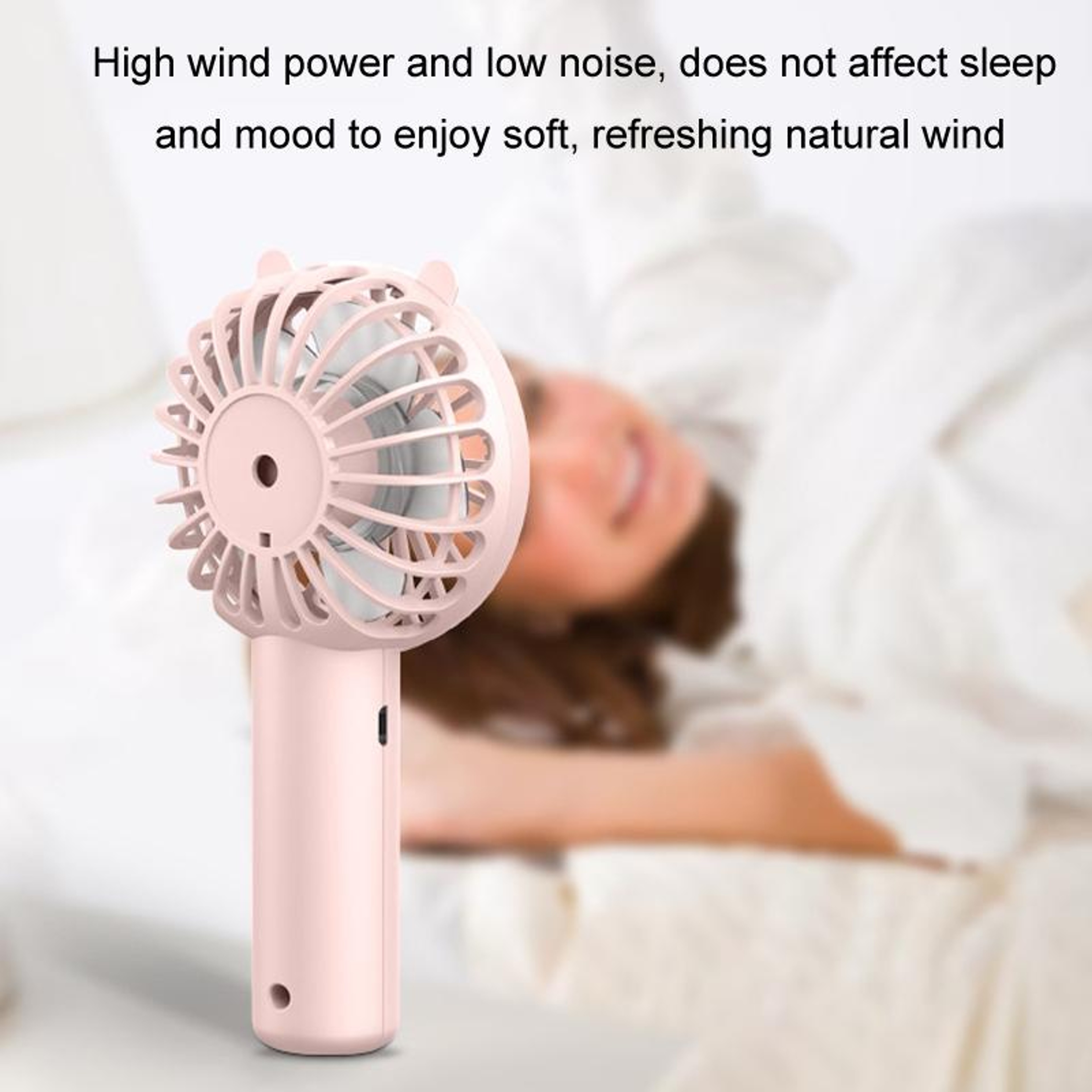 Portable Handheld Fan USB Rechargeable Mini Desk Fan With Built In Phone Holder 6