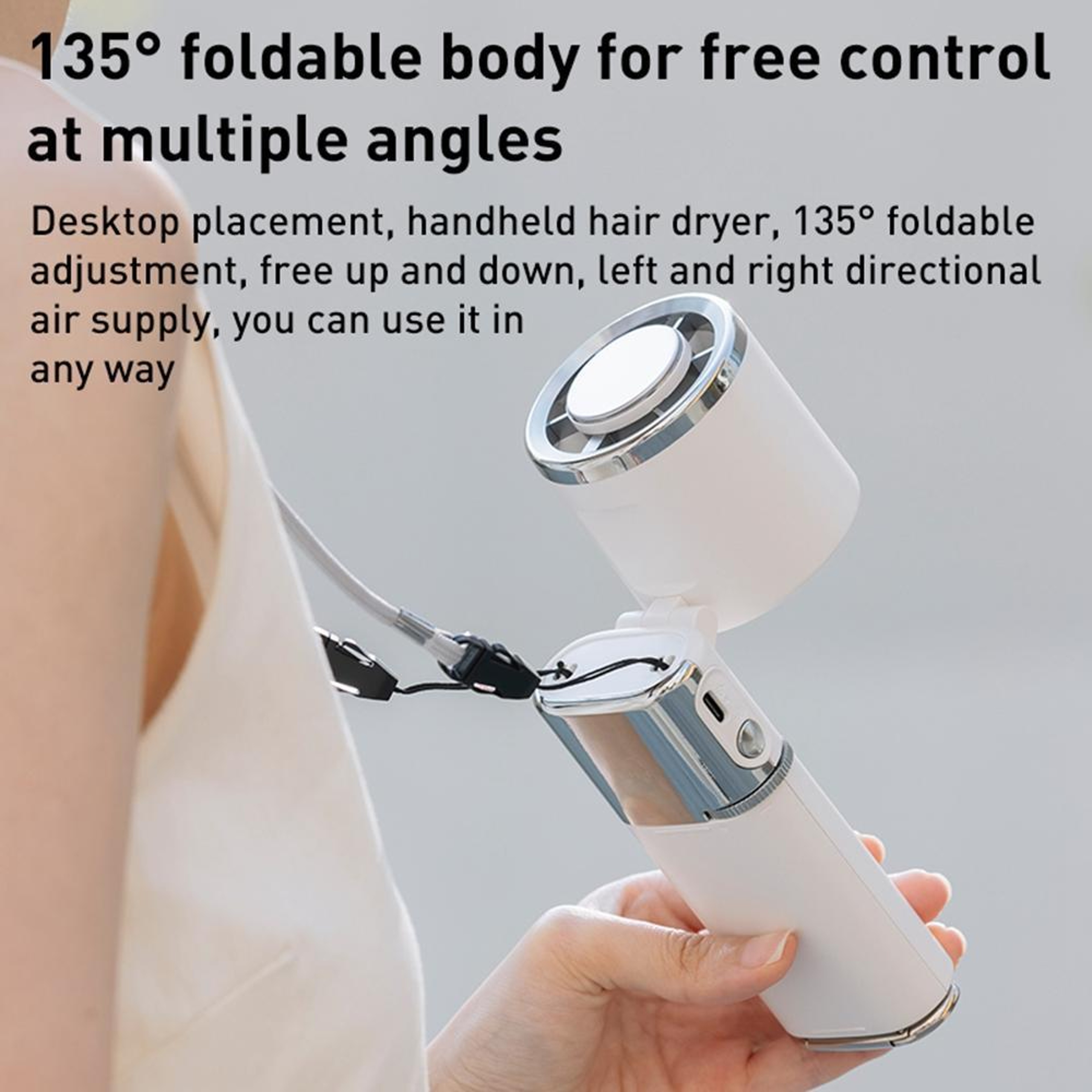 Portable Handheld Fan with Ice Cooling Fan and Retractable USB-C Cable – view 10