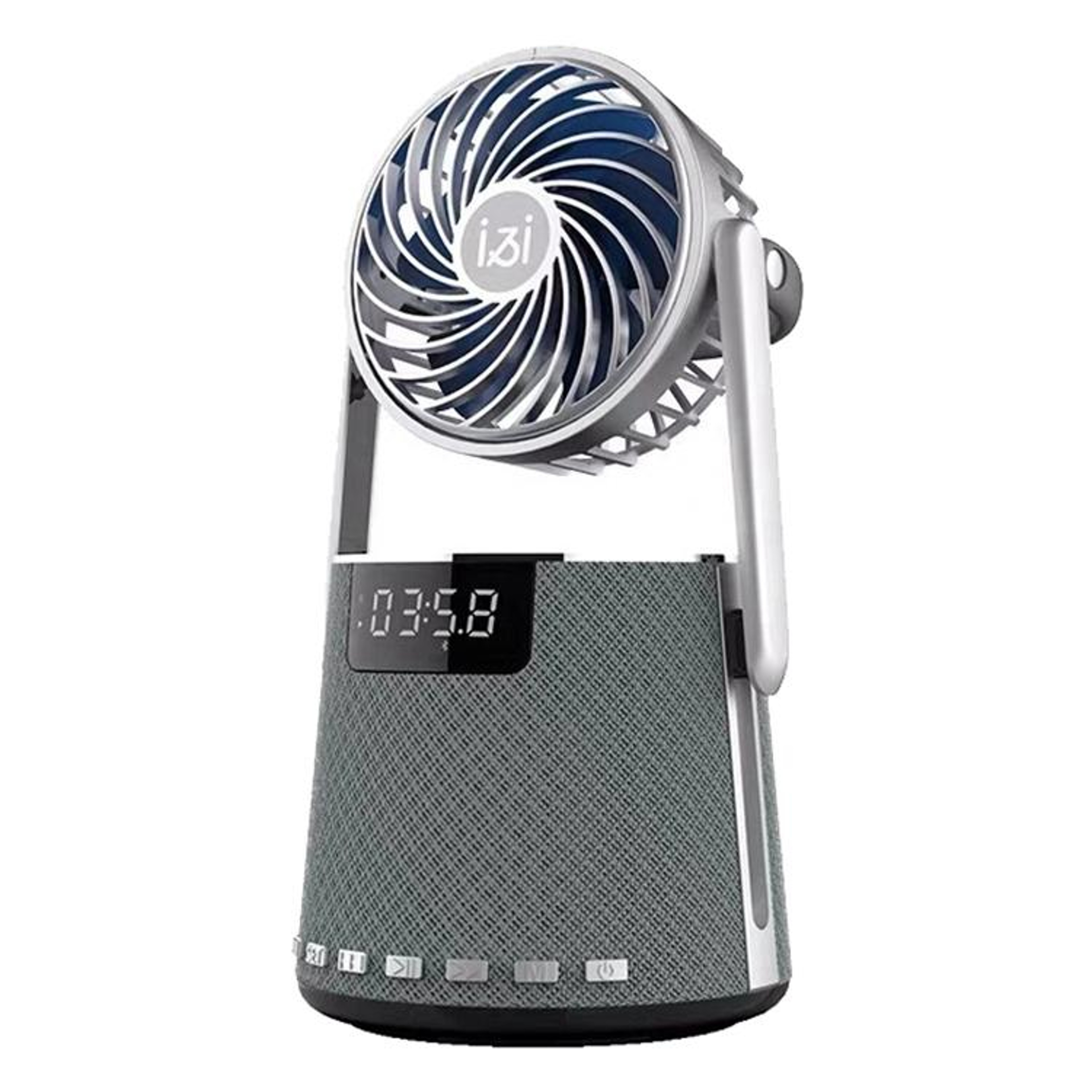 Bluetooth Alarm Clock Speaker With Dual Alarm Small Fan And Wireless Audio 0