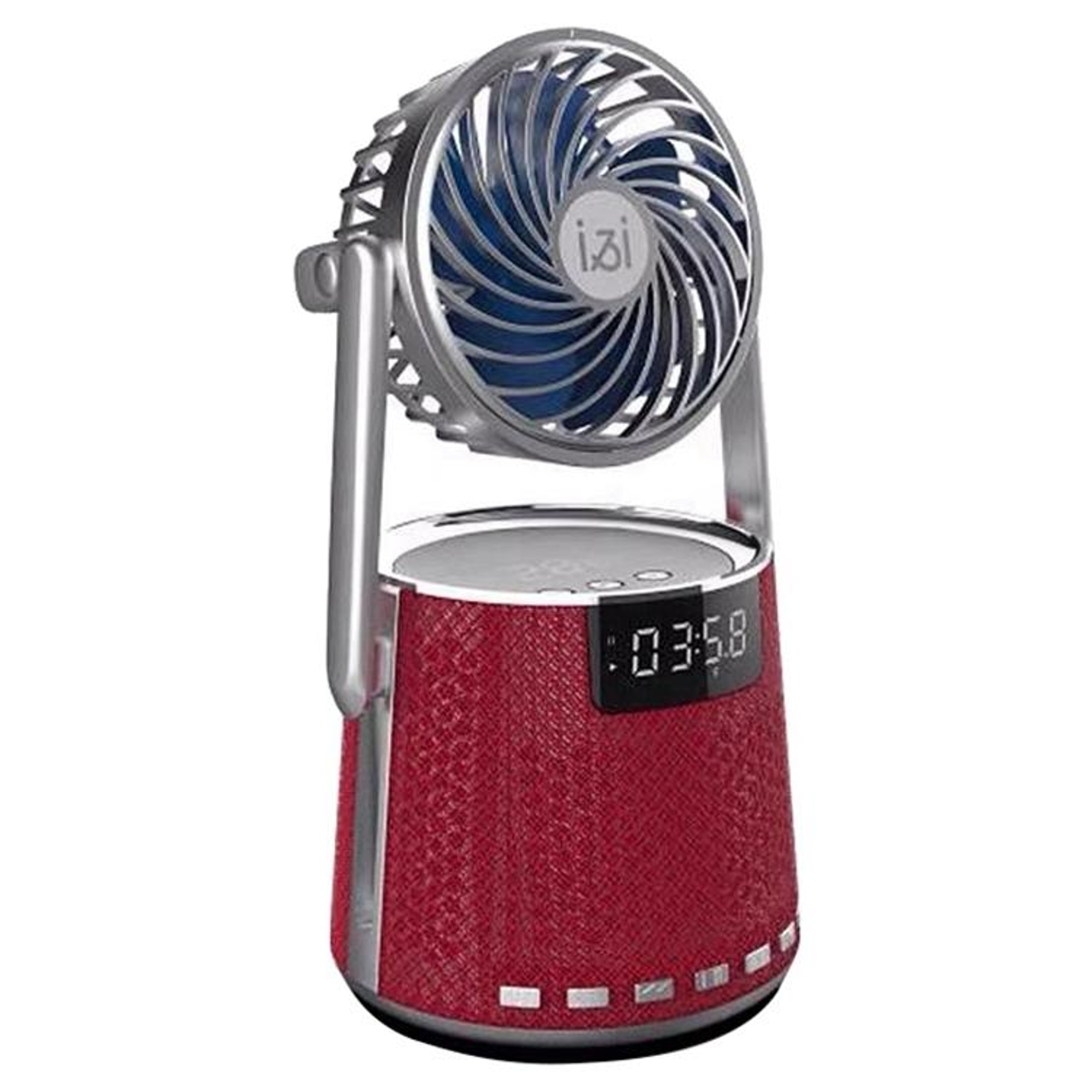 Bluetooth Alarm Clock Speaker With Dual Alarm Small Fan And Wireless Audio 7