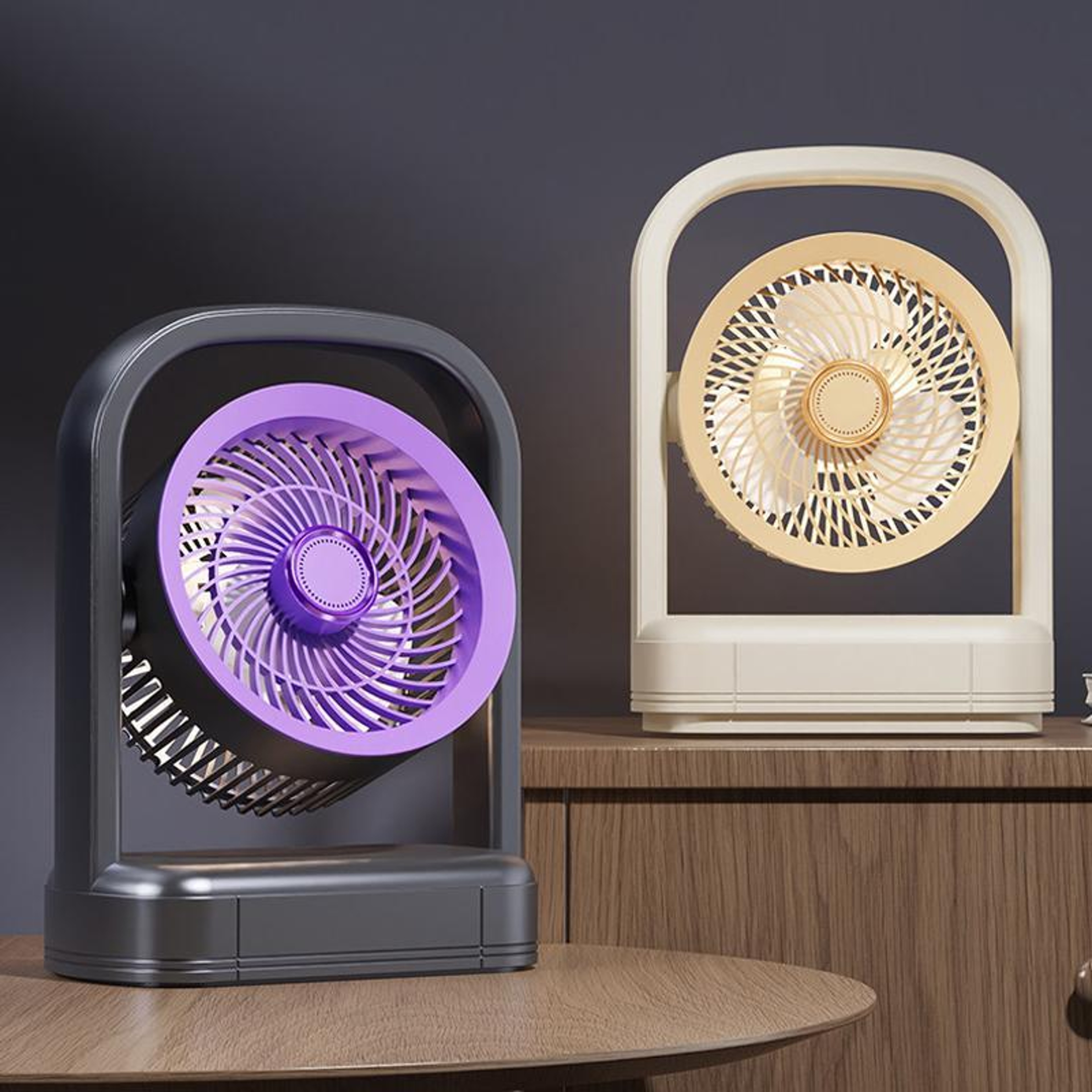Desktop Wall Mounted Air Circulation Fan With LED Light Portable Cooling Fan 1