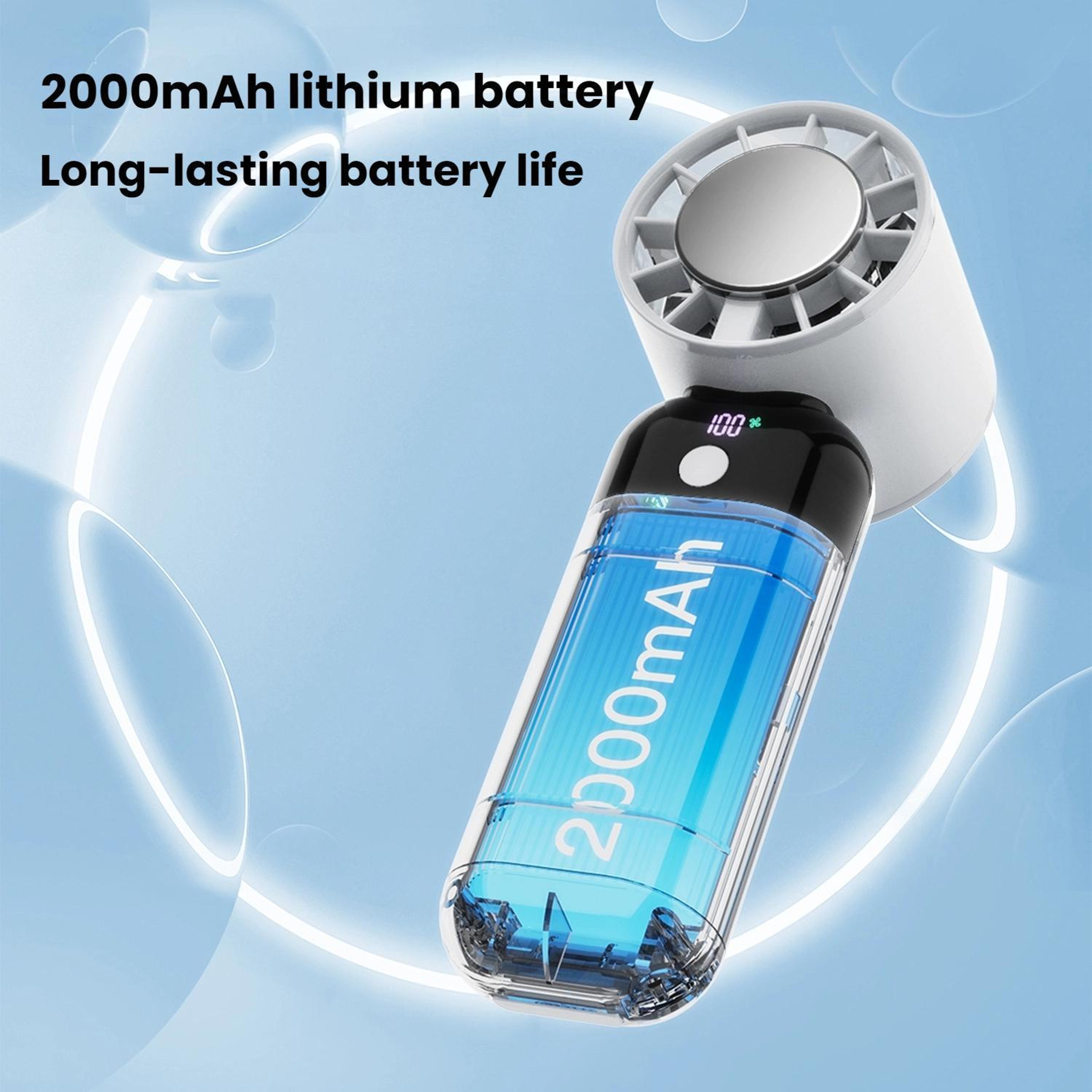 Handheld Cooling Fan with Digital Display Portable USB Rechargeable Cold Compress Mini Fan – view 4