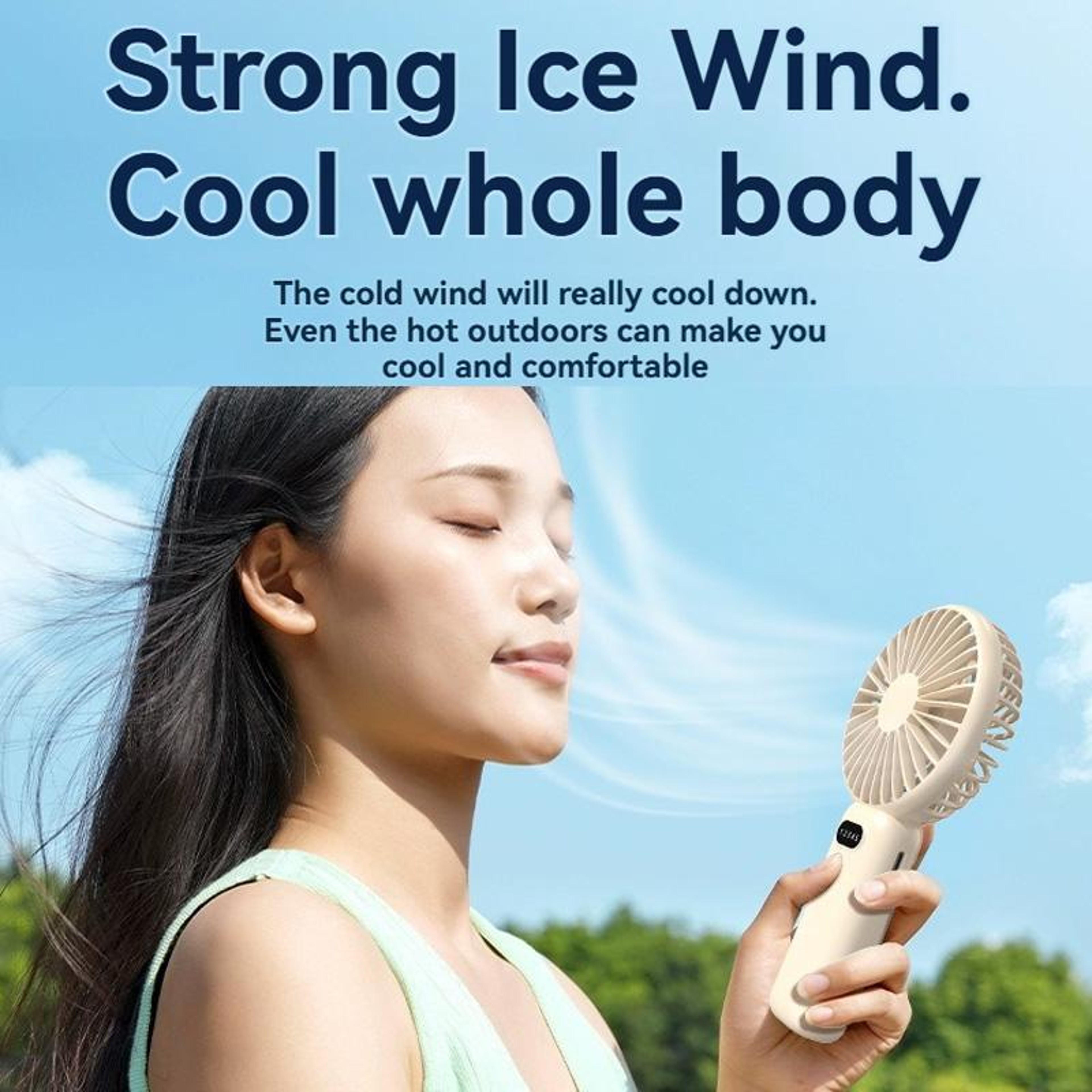 Portable Handheld Fan USB Rechargeable Mini Desk Fan with 5 Speed Cooling and Desktop Stand – view 13