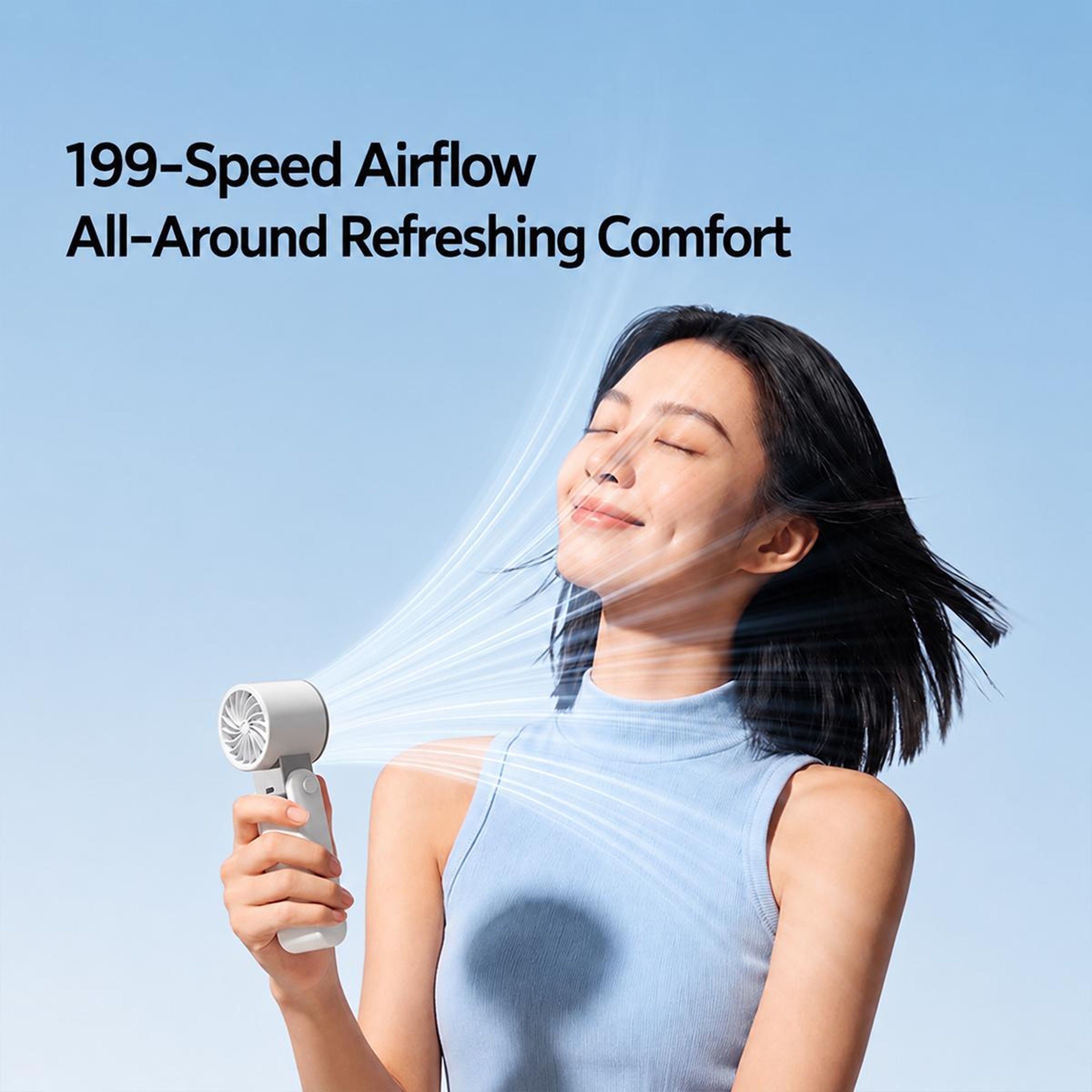 Handheld Cooling Fan with Digital Display 199-Speed Portable Mini Rechargeable Travel Fan – view 6