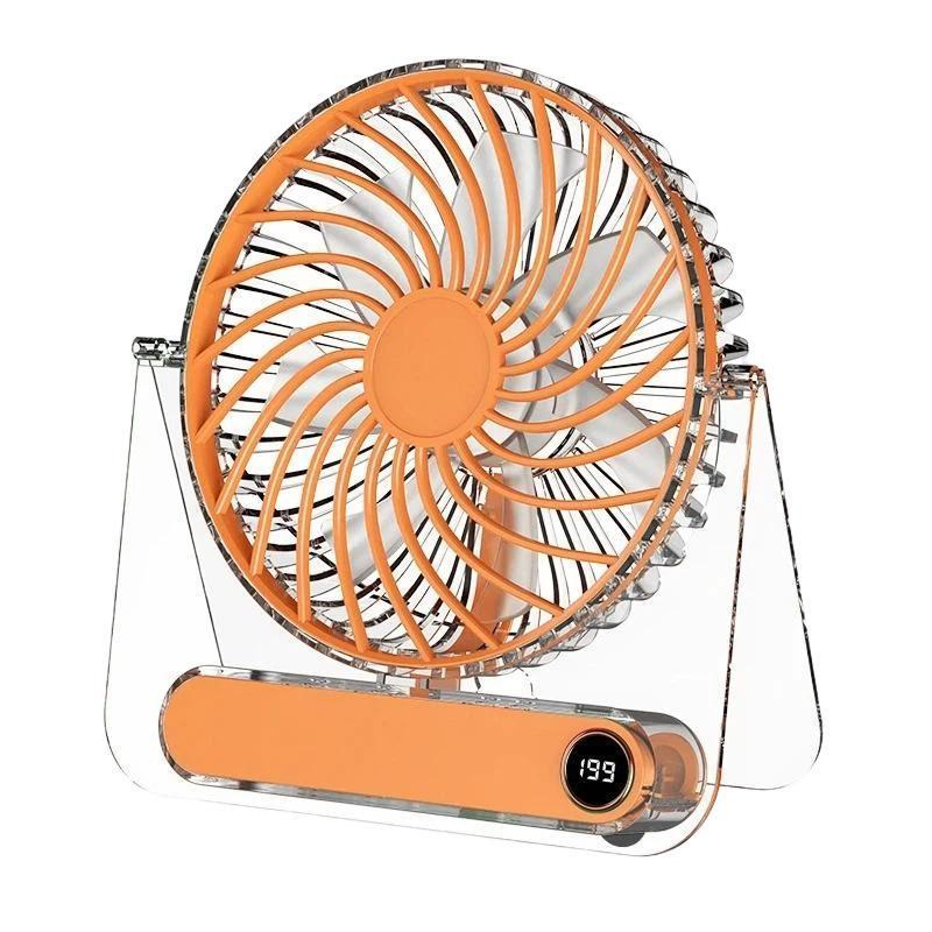 Desk Fan Ultra Thin USB Rechargeable Fan with Digital Display for Office Home & Study – view 1