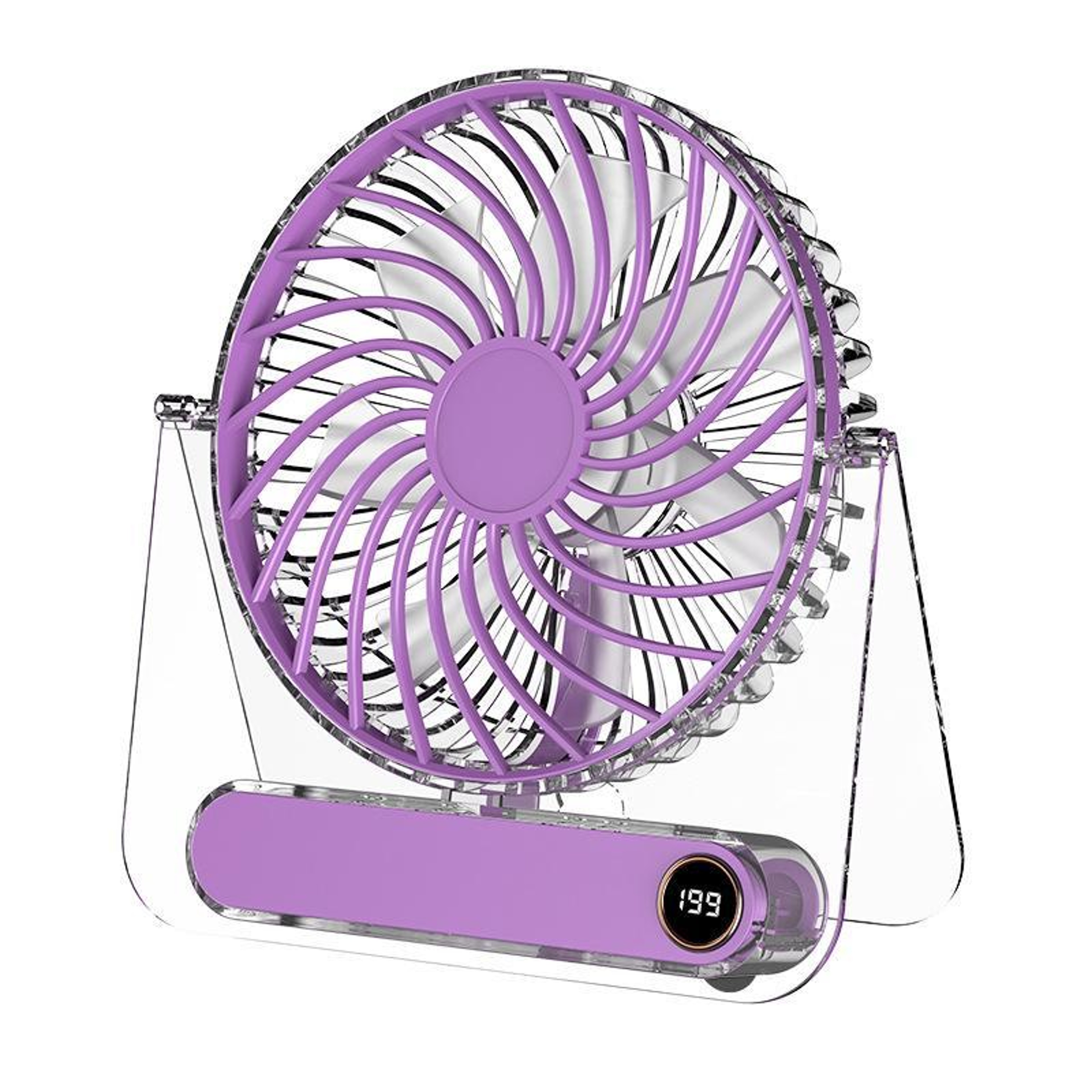 Desk Fan Ultra Thin USB Rechargeable Fan with Digital Display for Office Home & Study – view 15