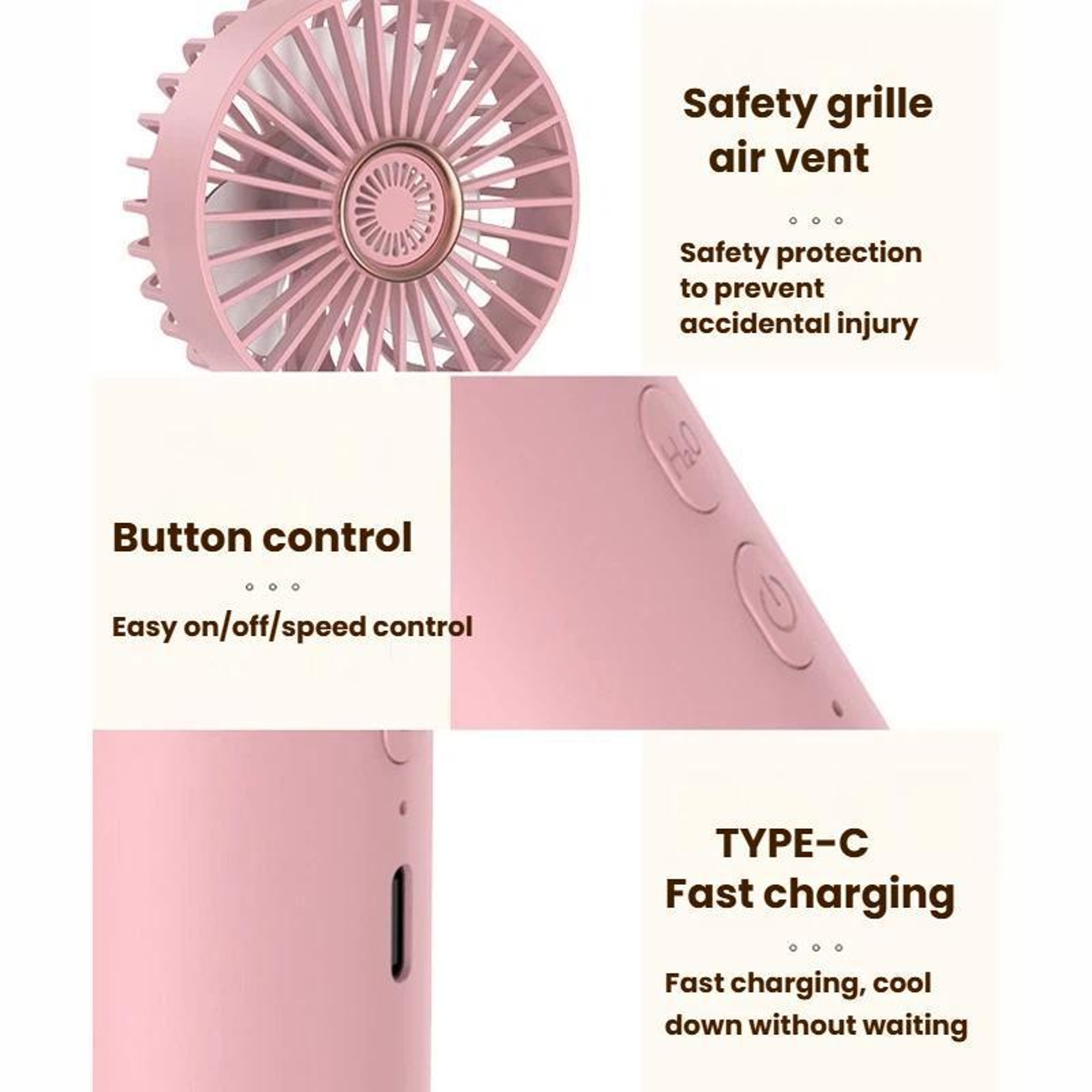 Portable Handheld Fan with Mist Rechargeable Mini Fan for Desk Office and Travel – view 3