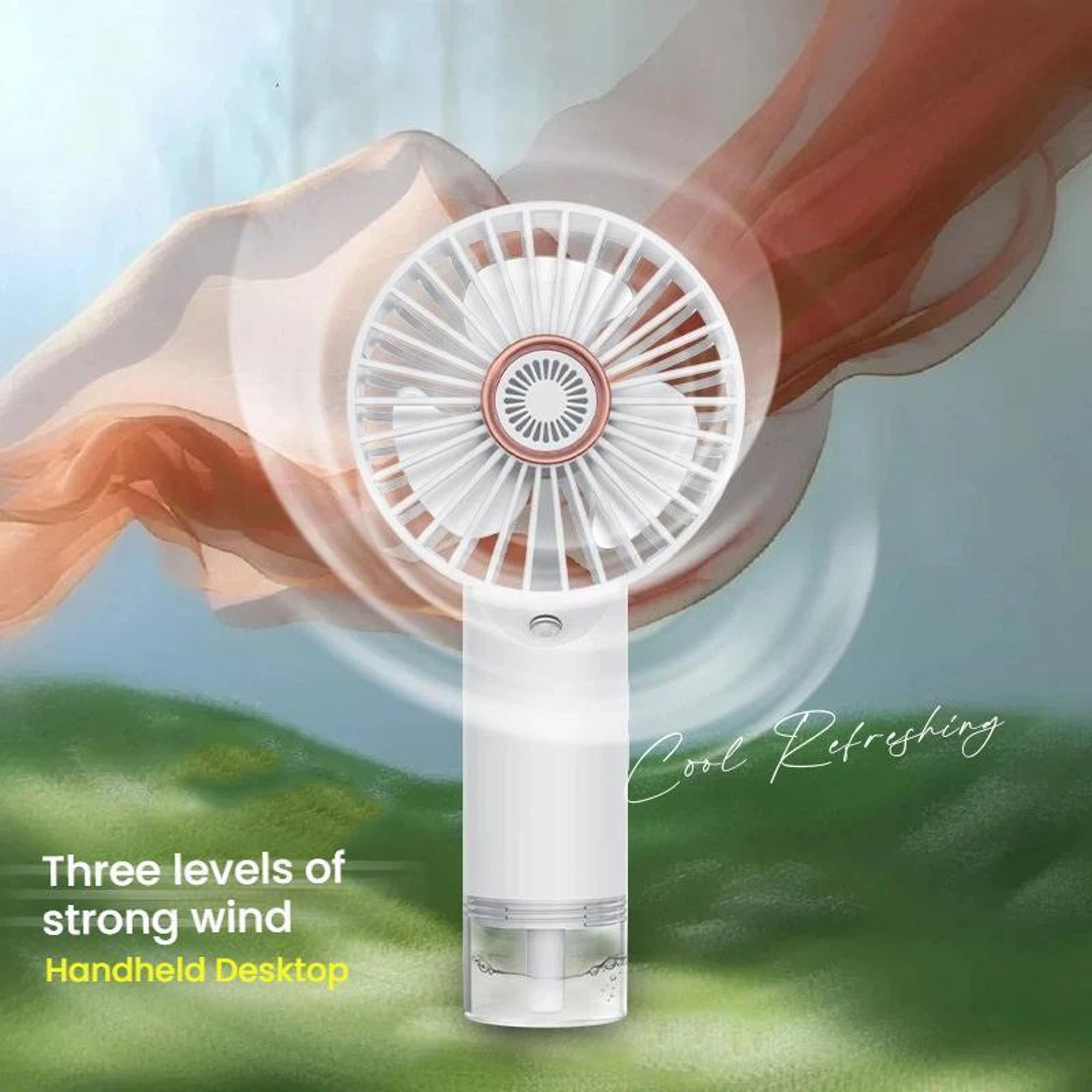 Portable Handheld Fan with Mist Rechargeable Mini Fan for Desk Office and Travel – view 6
