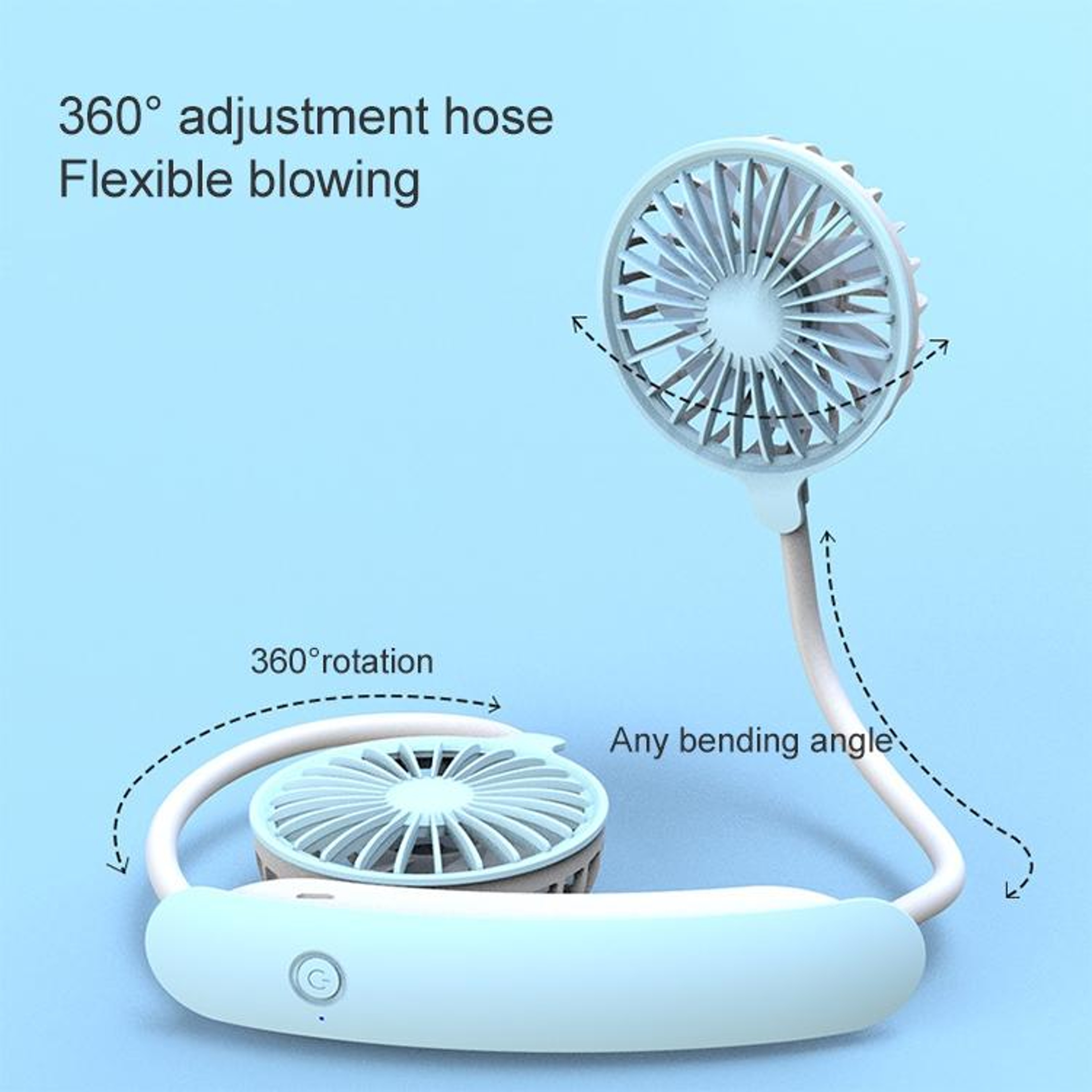 Portable Neck Fan USB Rechargeable Hands Free Personal Cooling Fan With Speeds 4