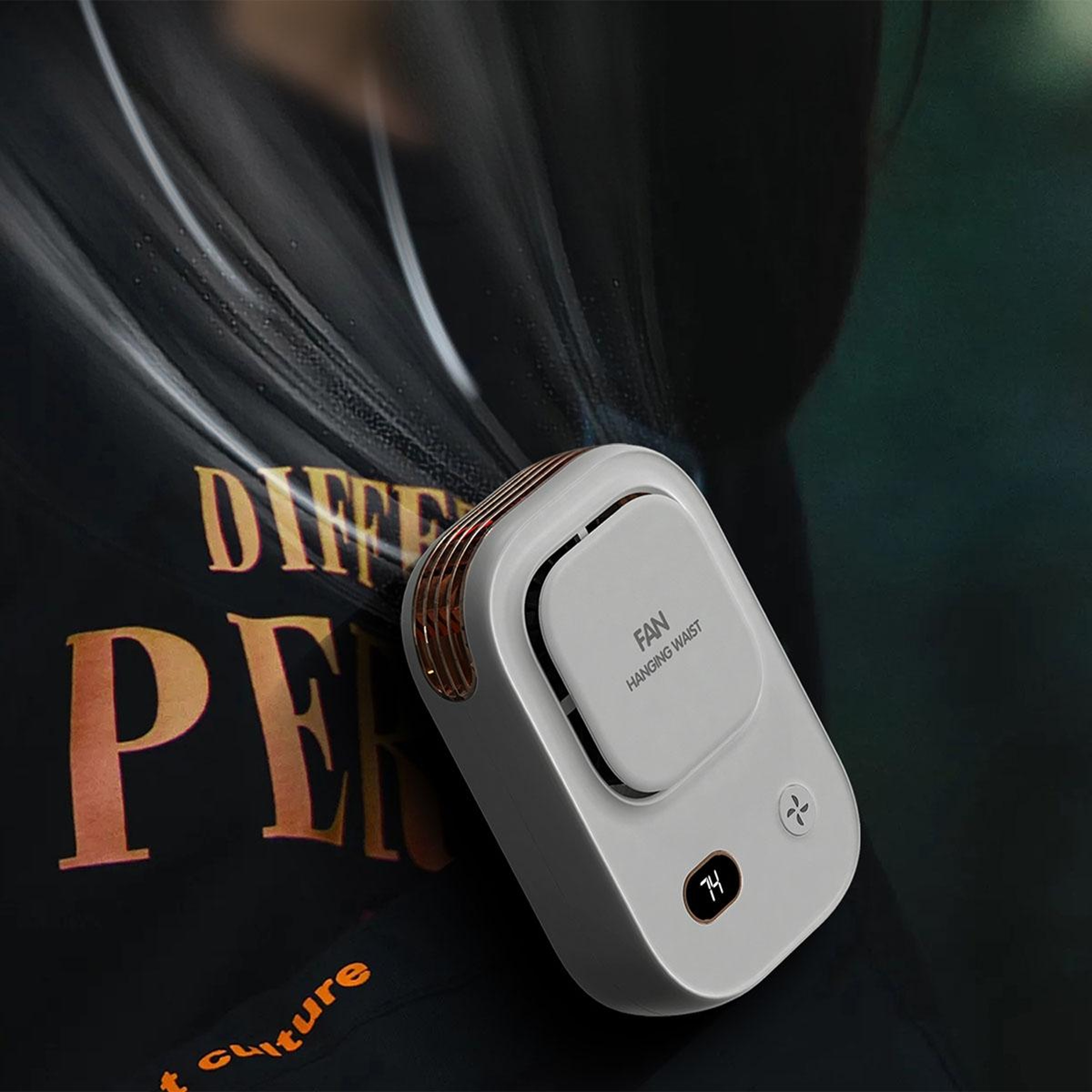 Portable Neck Fan USB Rechargeable Bladeless Wearable Waist Fan With Digital Display 8