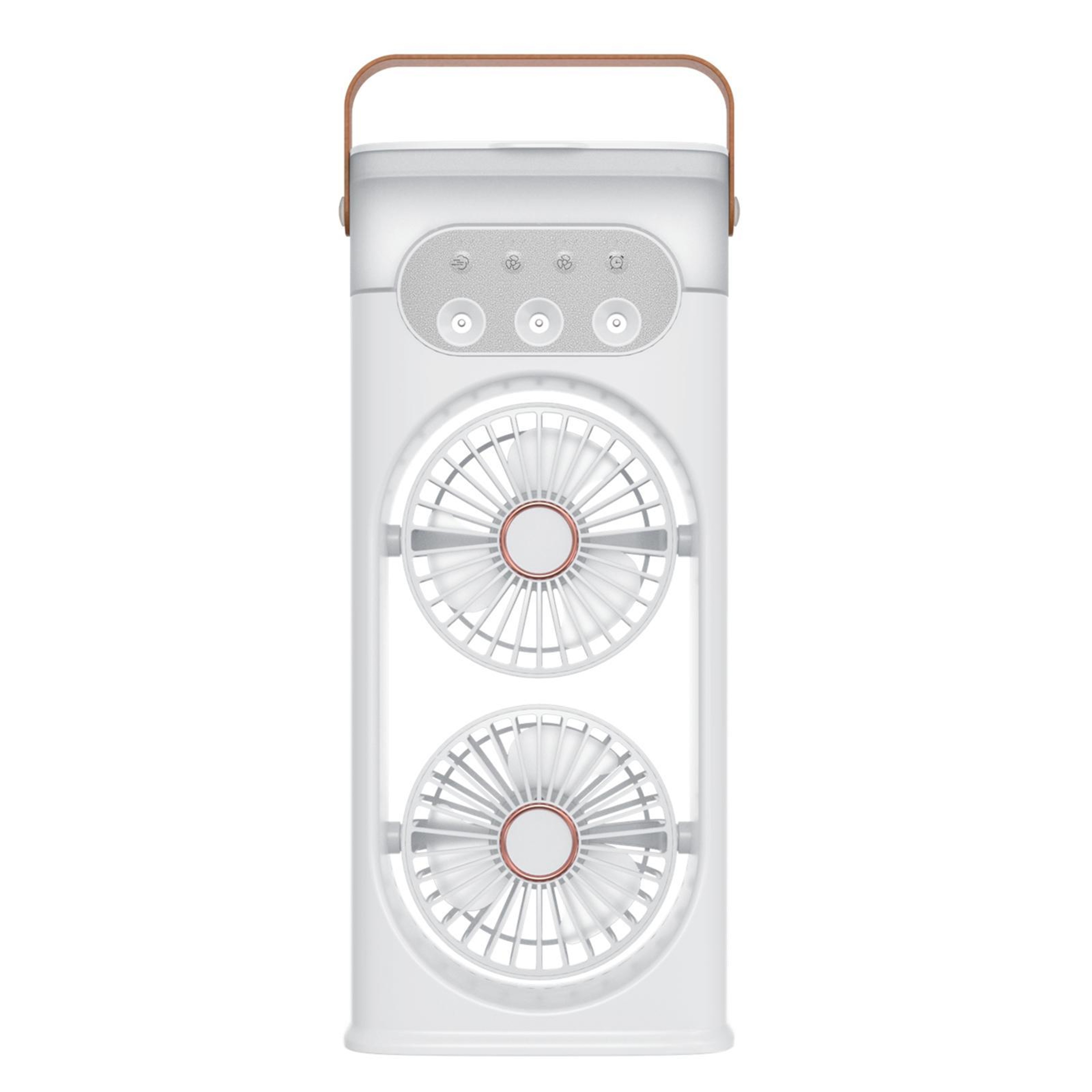 Portable Air Cooler Dual Head Mist Cooling Fan With Humidifier USB Rechargeable Desk Fan 14