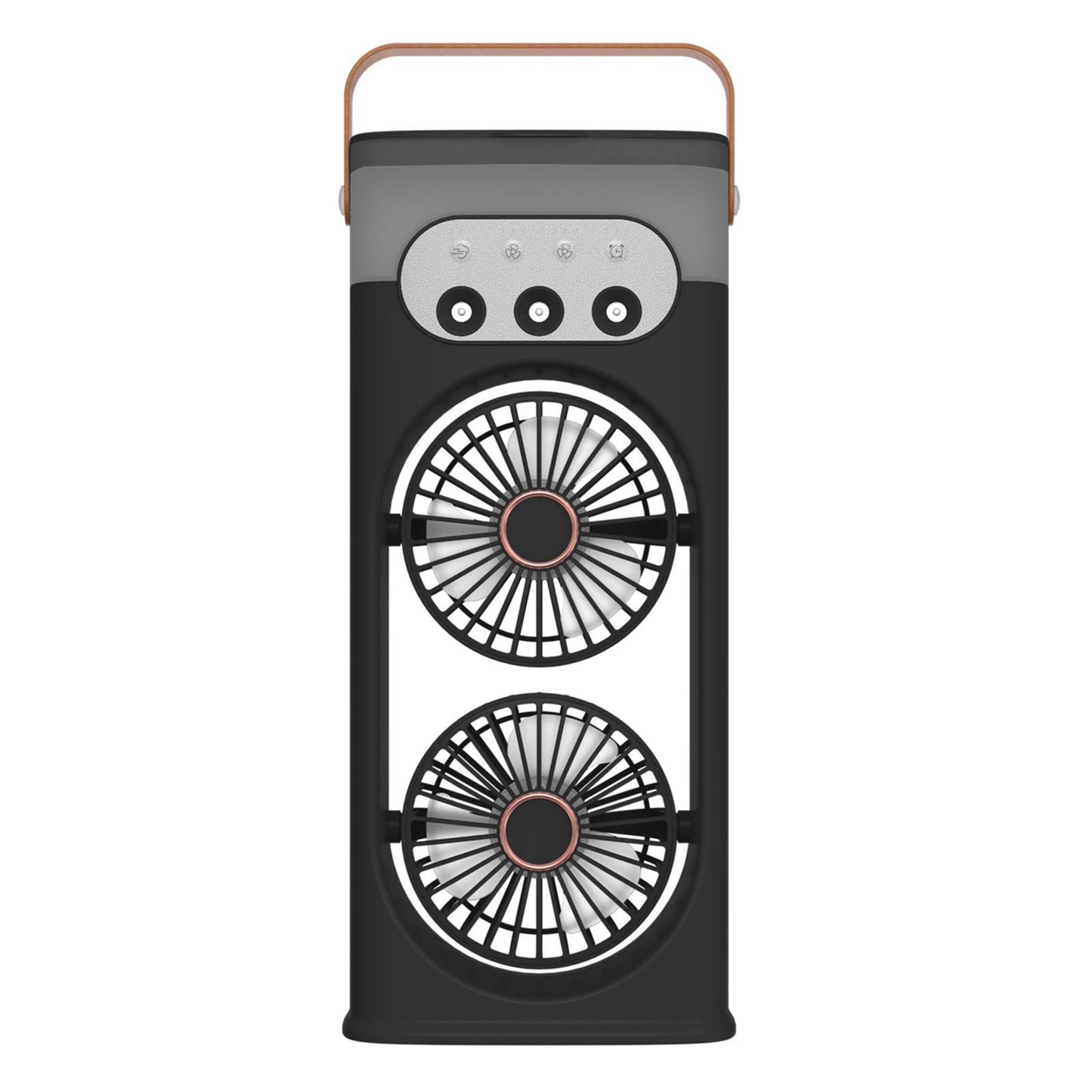 Portable Air Cooler Dual Head Mist Cooling Fan With Humidifier USB Rechargeable Desk Fan 15