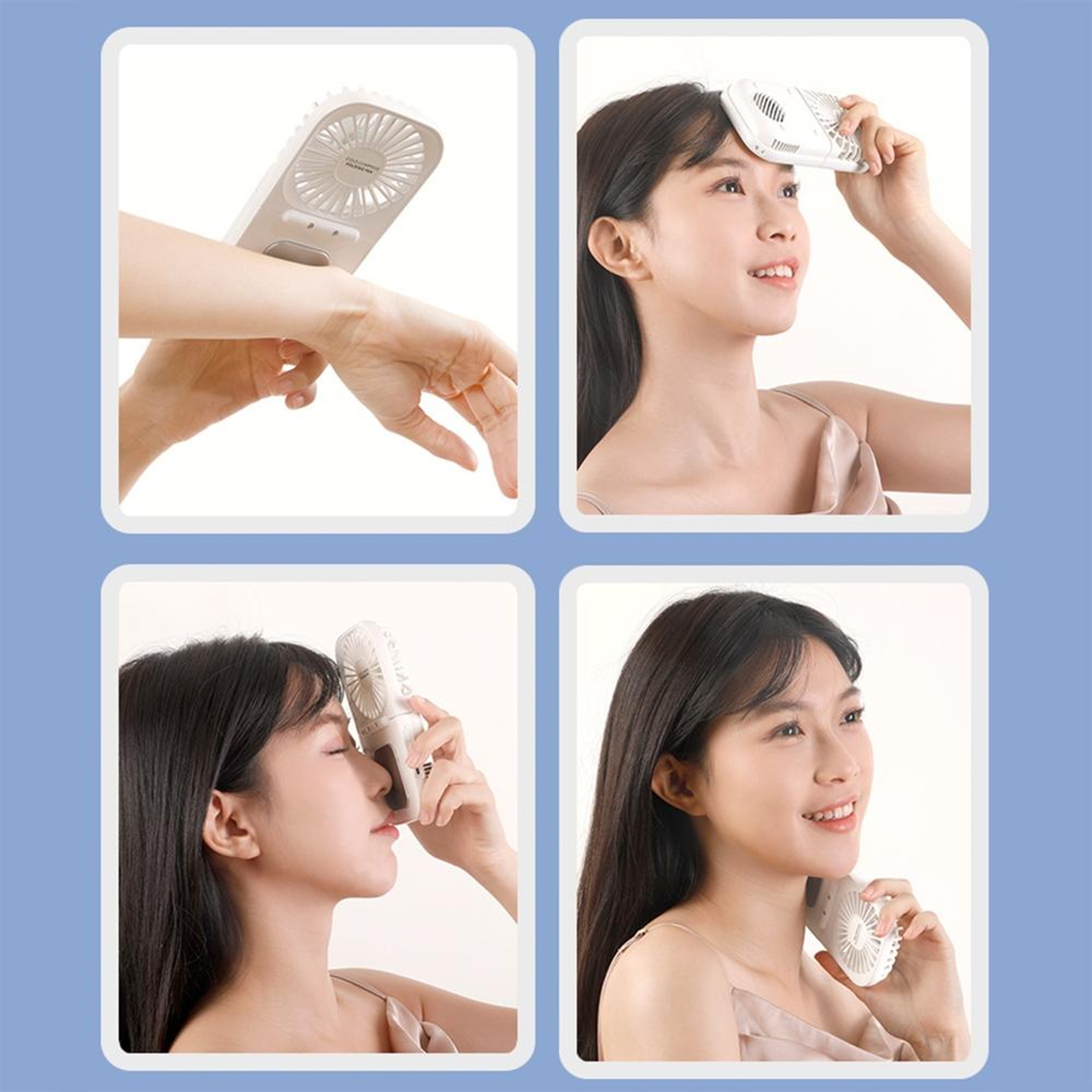 Portable Mini Handheld Fan USB Rechargeable Foldable Cold Compress Fan For Outdoor Travel  Desk Use 7