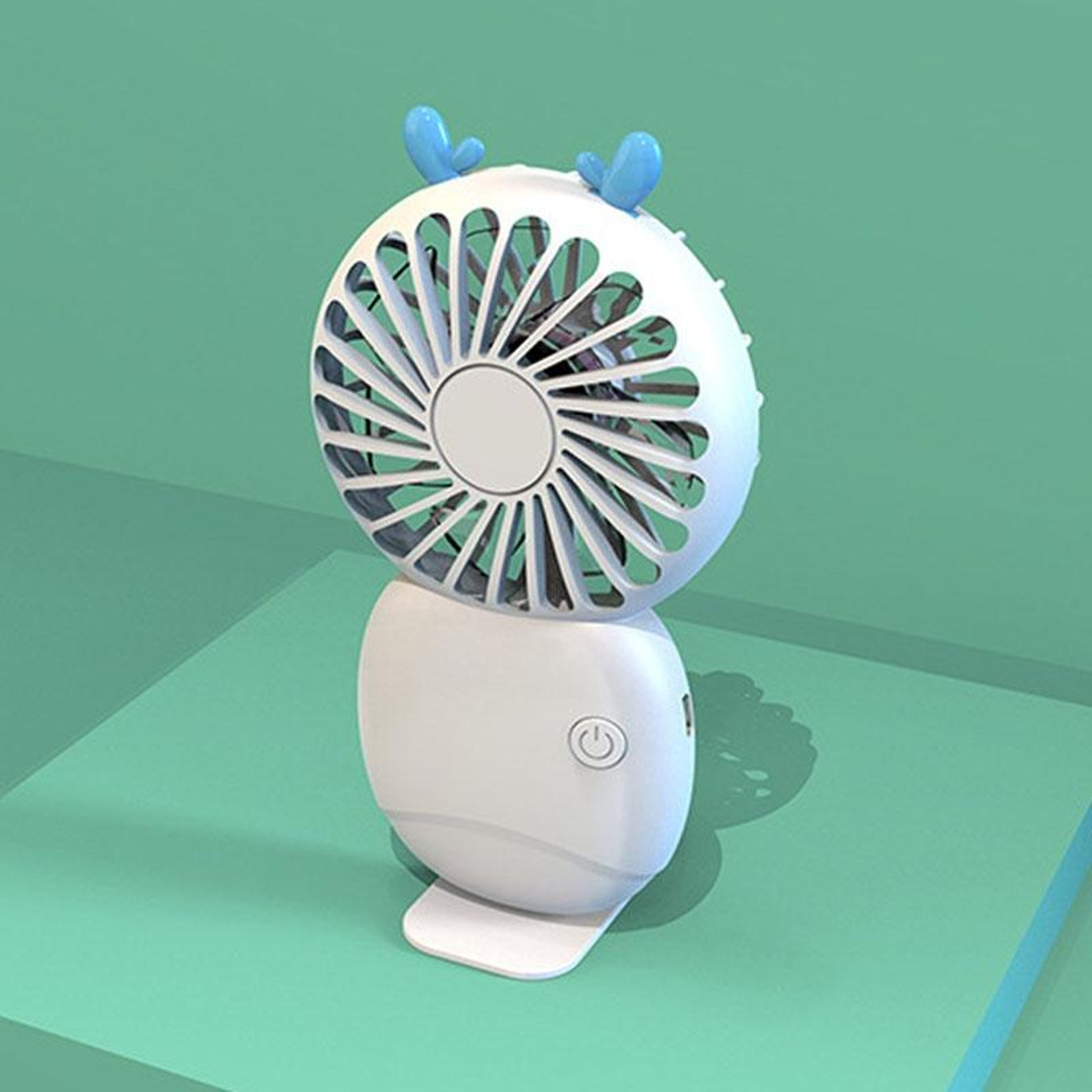 Cute Portable Handheld Fan Mini Rechargeable Pocket Fan With Desktop Stand For Travel Office Home 12