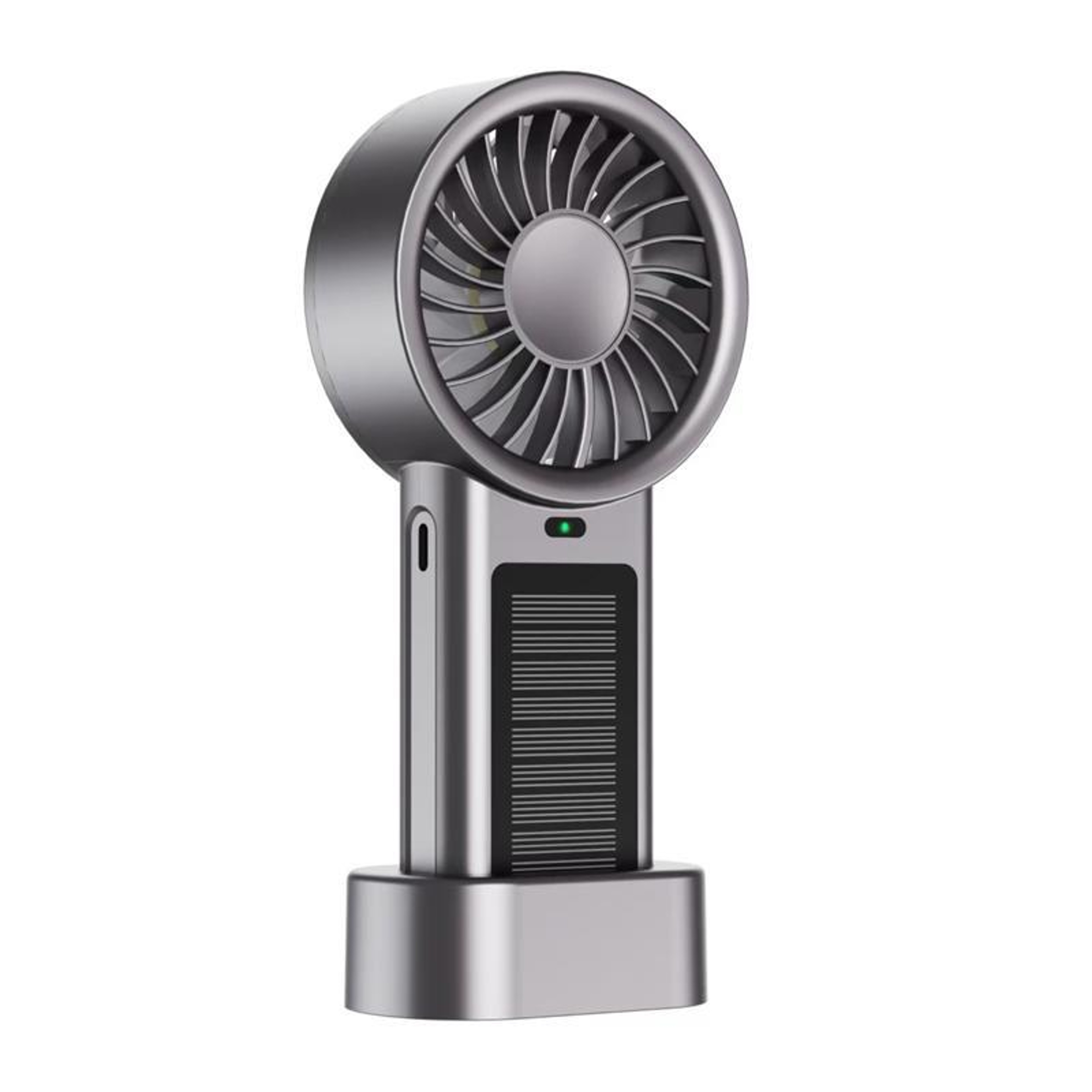 Solar Powered Handheld Desk Fan With Speed Turbo USB Type C Rechargeable Portable Cooling 2