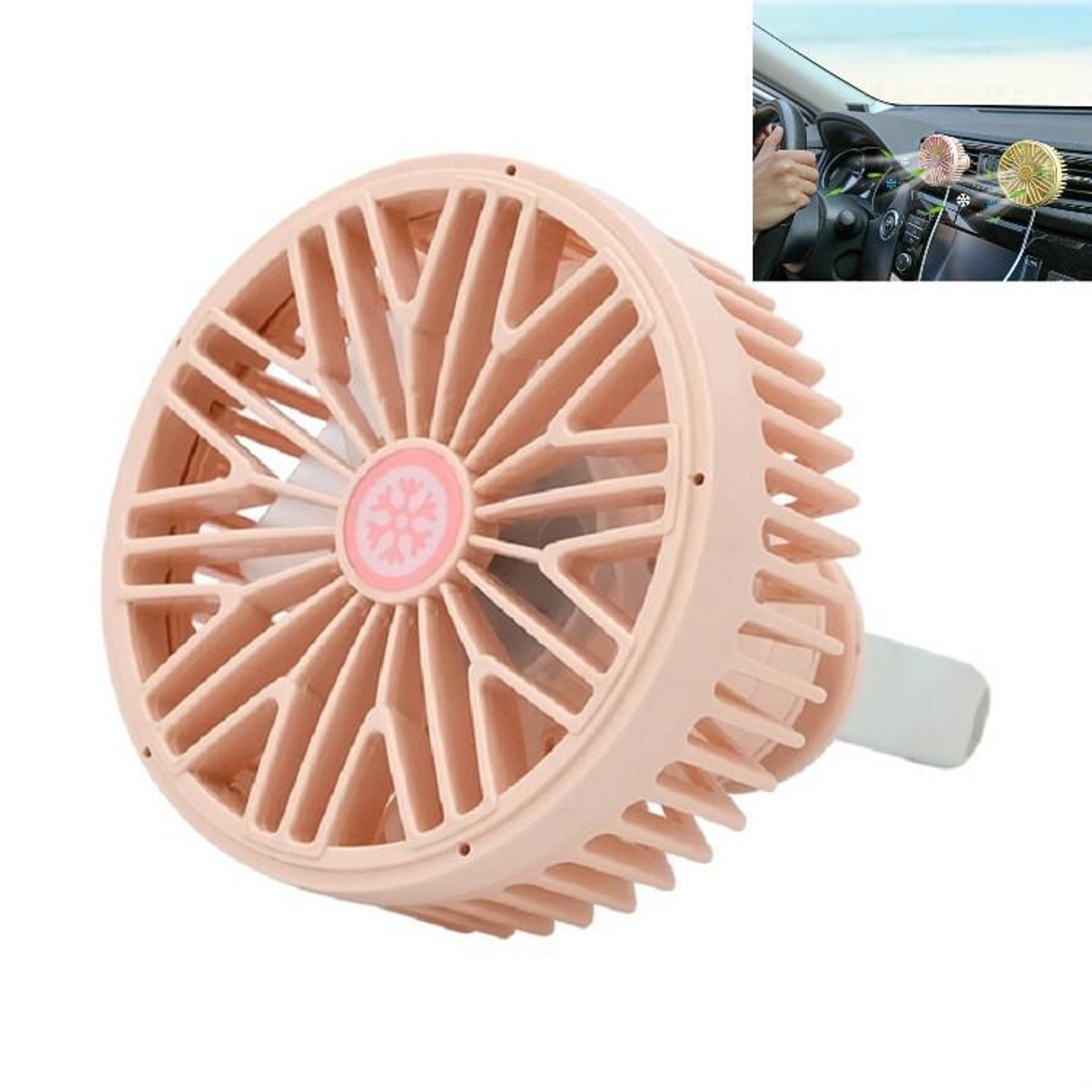 Portable Car Vent Fan USB Mini Car Cooling Fan With LED Light For Vehicle Air Vent 8