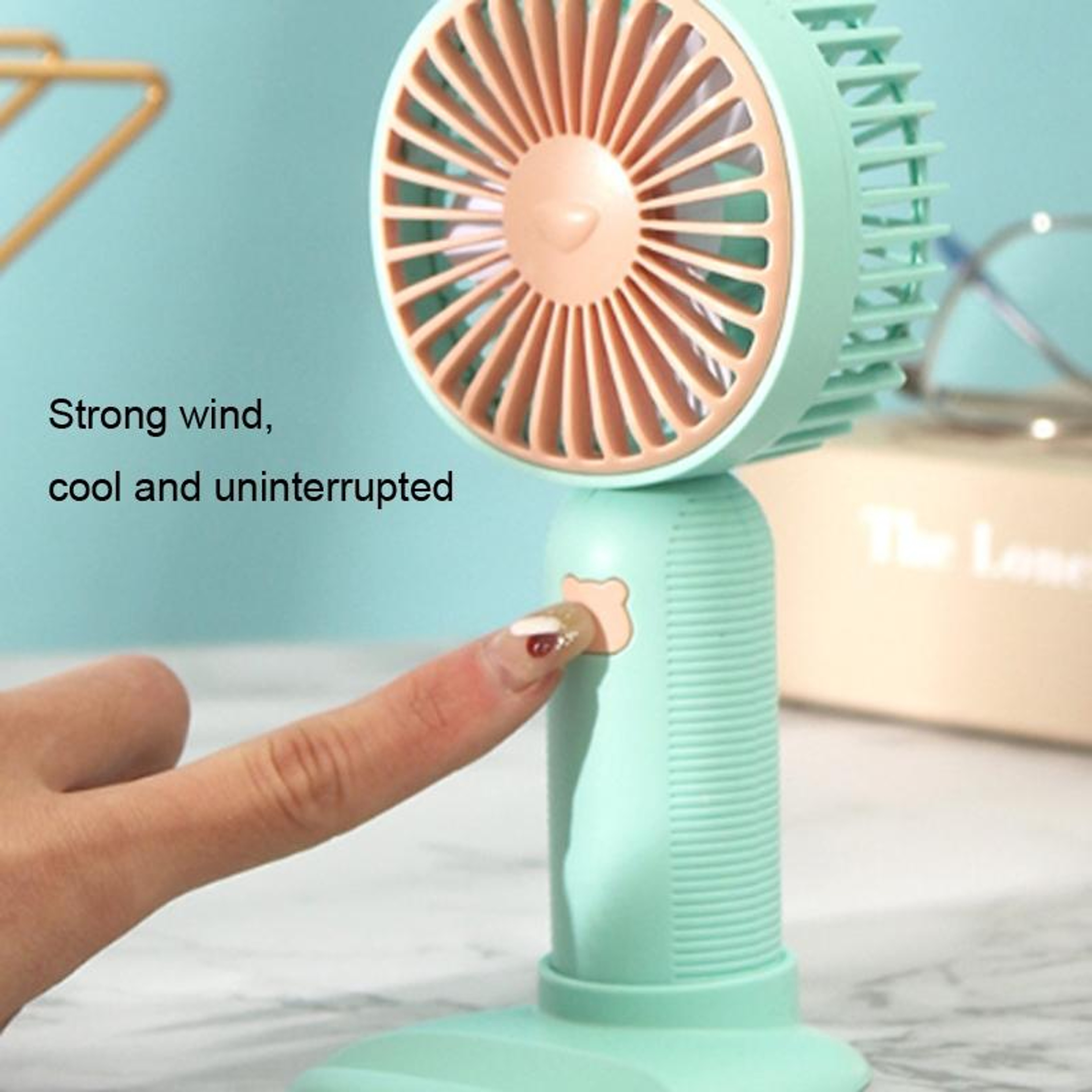 Portable Mini Fan USB Rechargeable Handheld Pocket Fan With Phone Stand 6