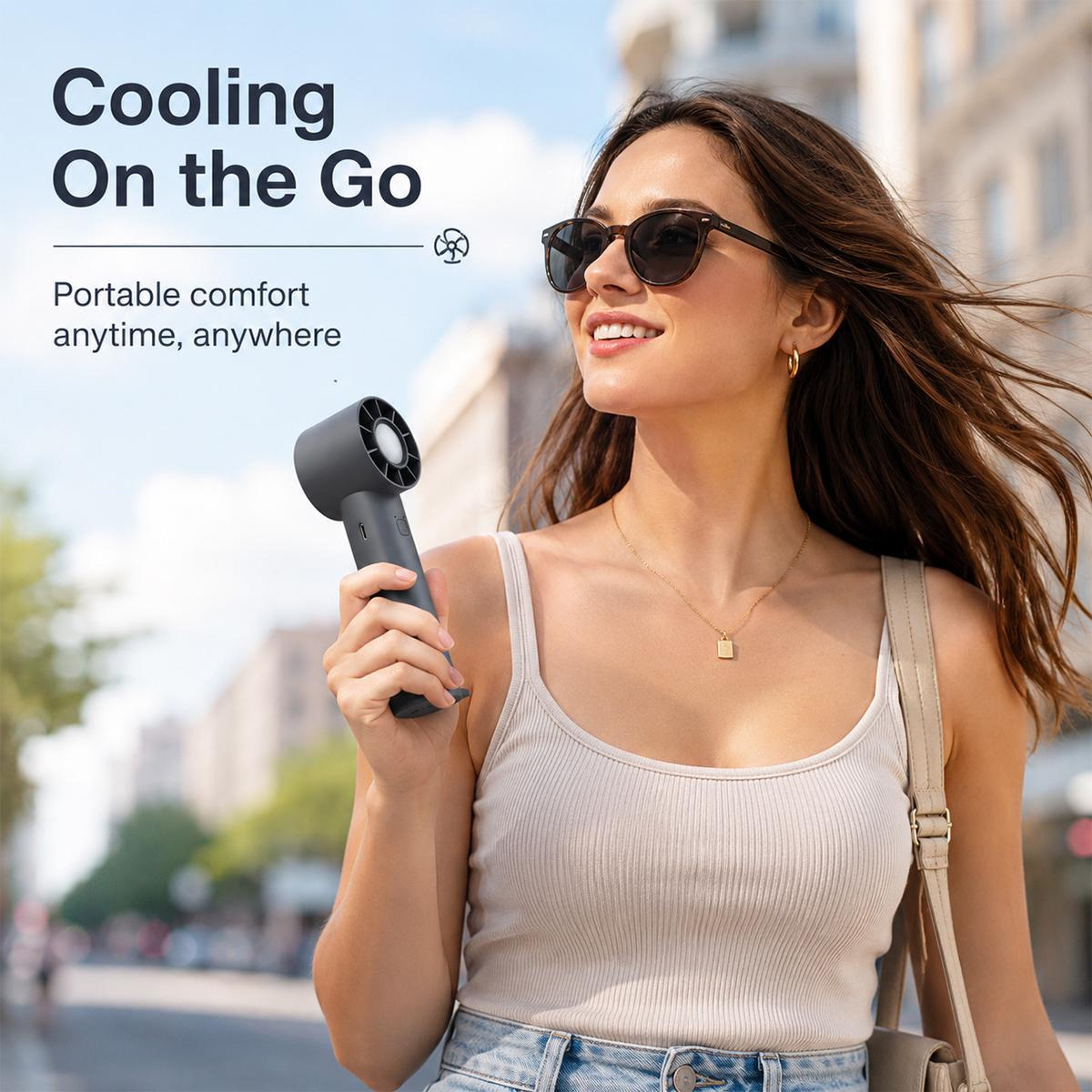 Portable Handheld Fan Rechargeable Mini Desk Fan with Desktop Stand USB-C Cooling Fan – view 10