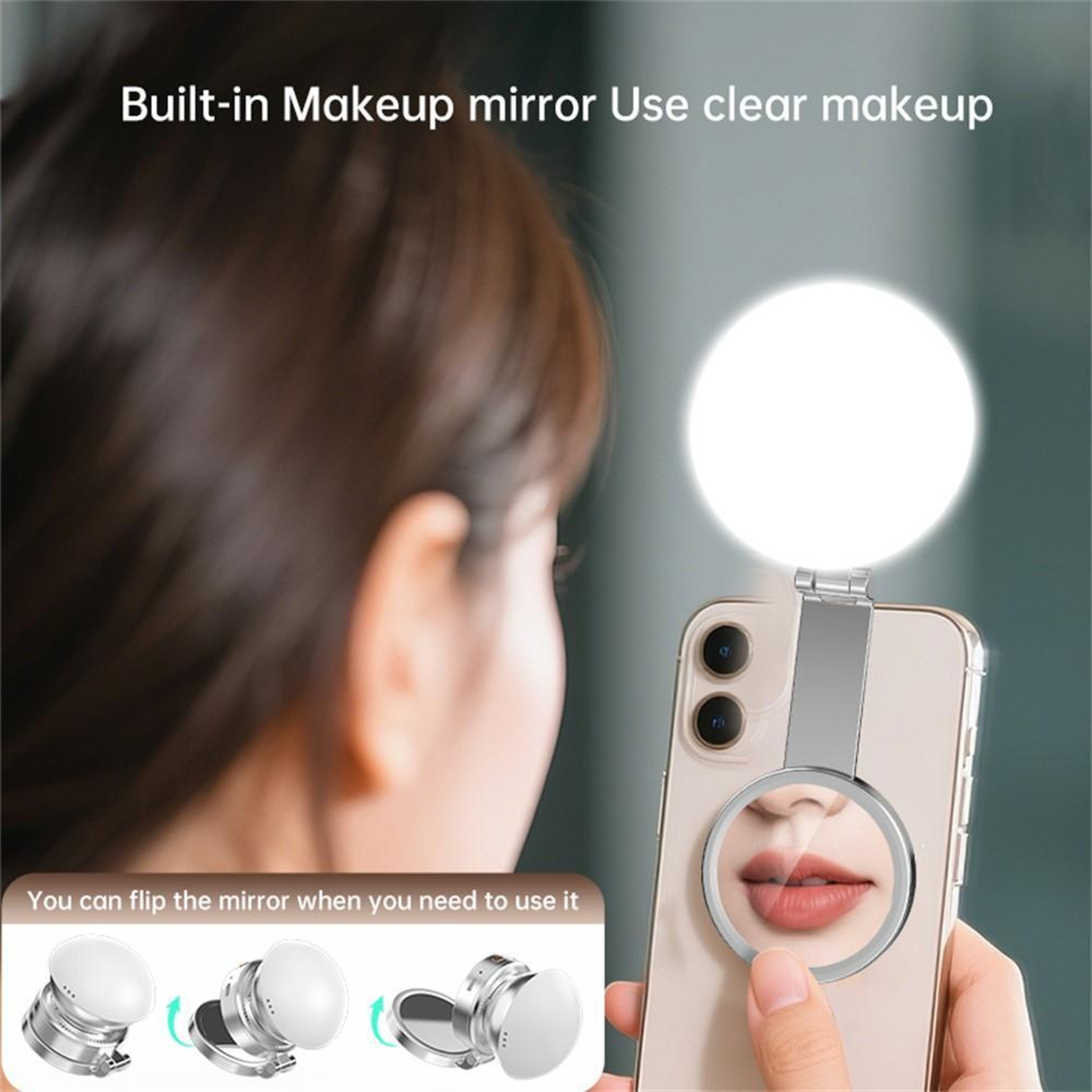 Magnetic Selfie Light Rotating LED Ring Light with Color Modes for Phone Photography – view 4