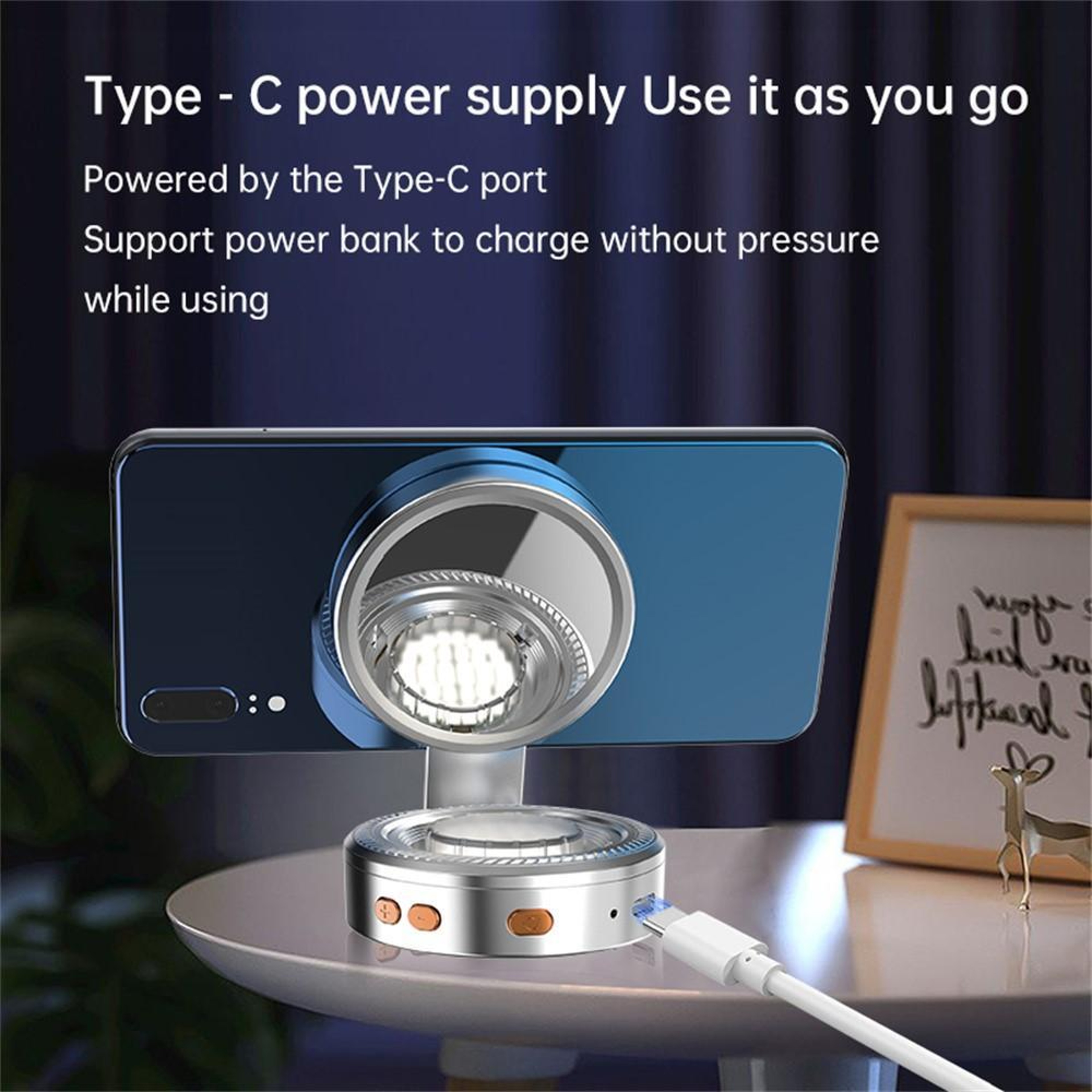 Magnetic Selfie Light Rotating LED Ring Light with Color Modes for Phone Photography – view 6