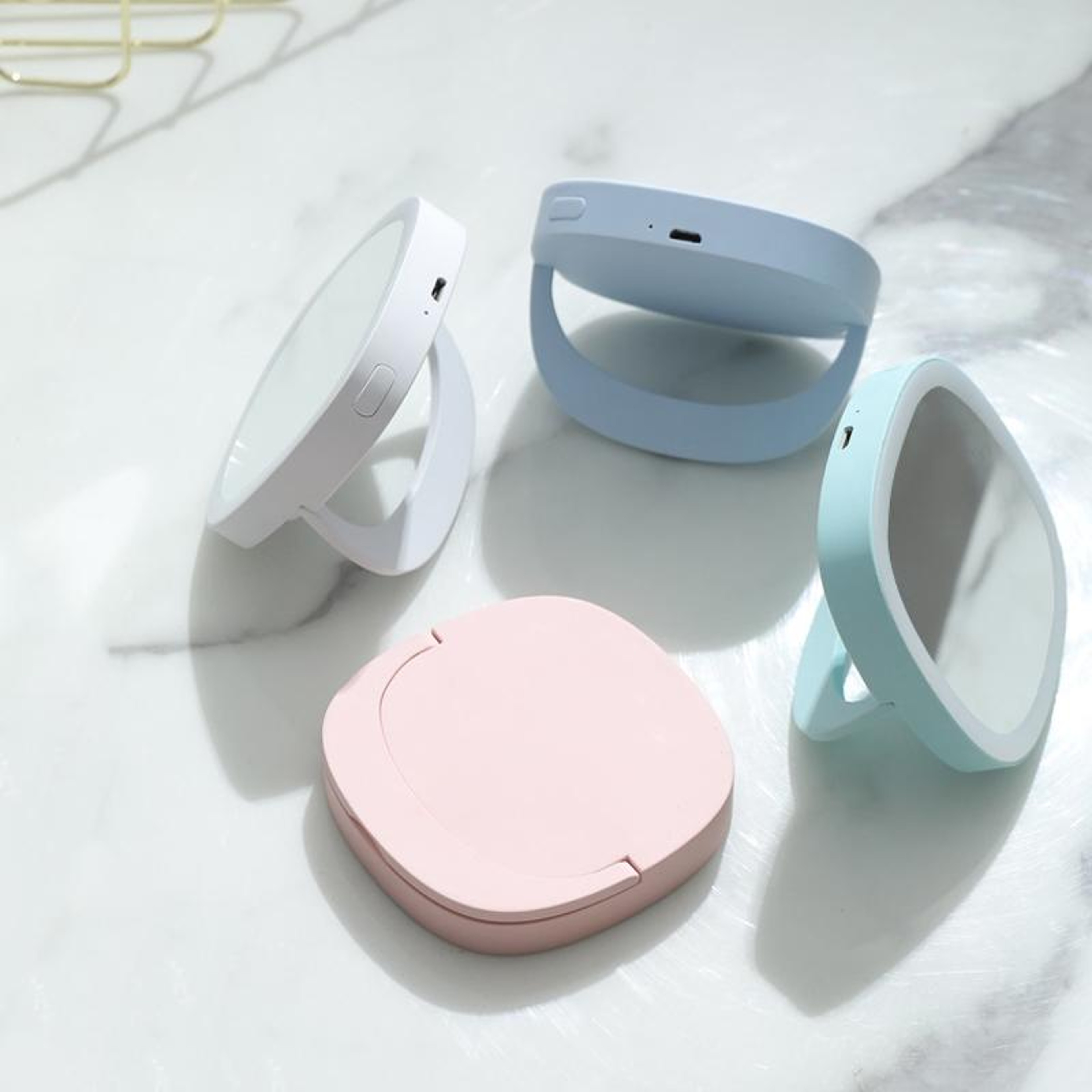 Candy LED Makeup Mirror With Portable Makeup Mirror Light And Storage Travel Vanity Mirror 1