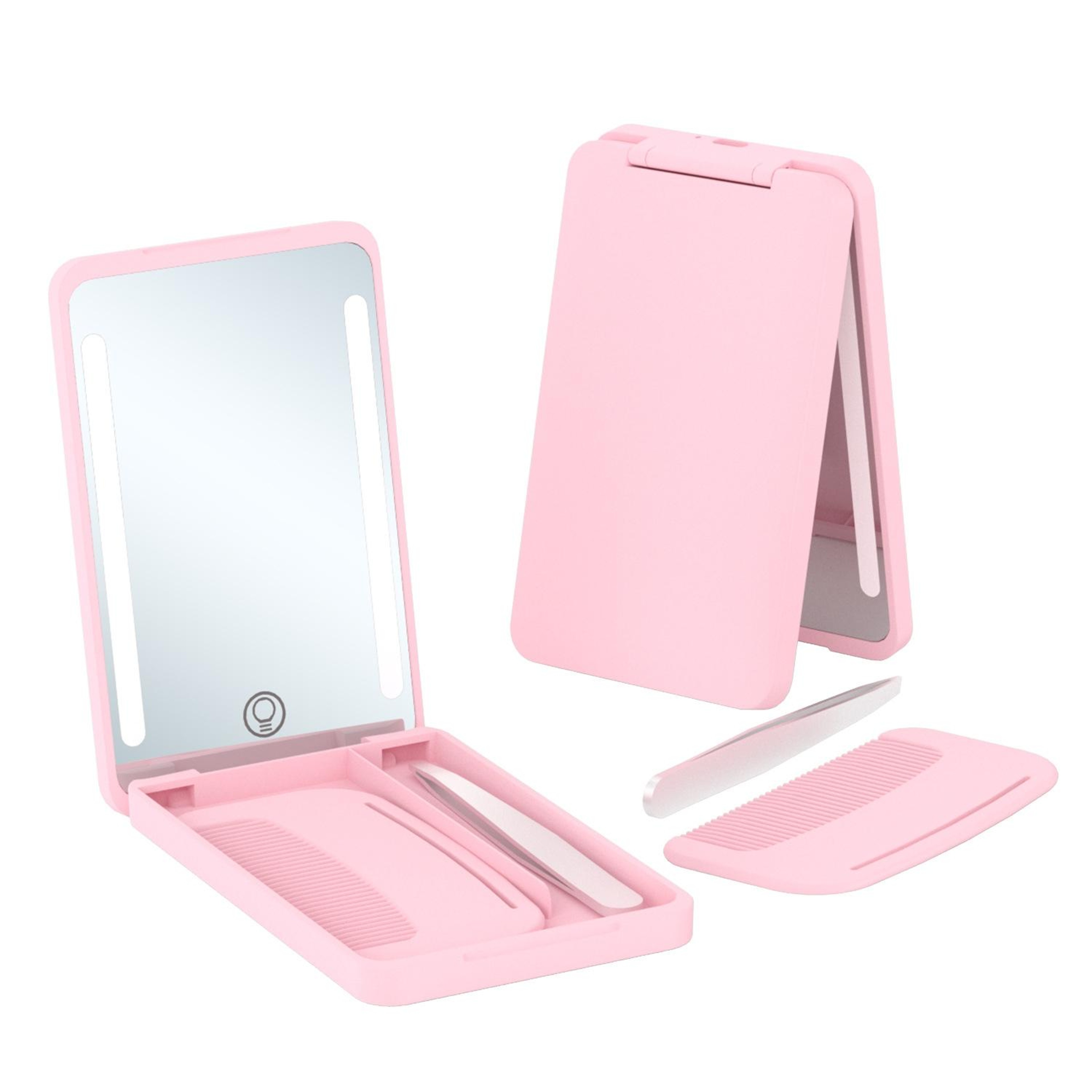 Rechargeable LED Makeup Mirror with Smart Fill Light Portable Travel Makeup Mirror Beauty Set – view 1