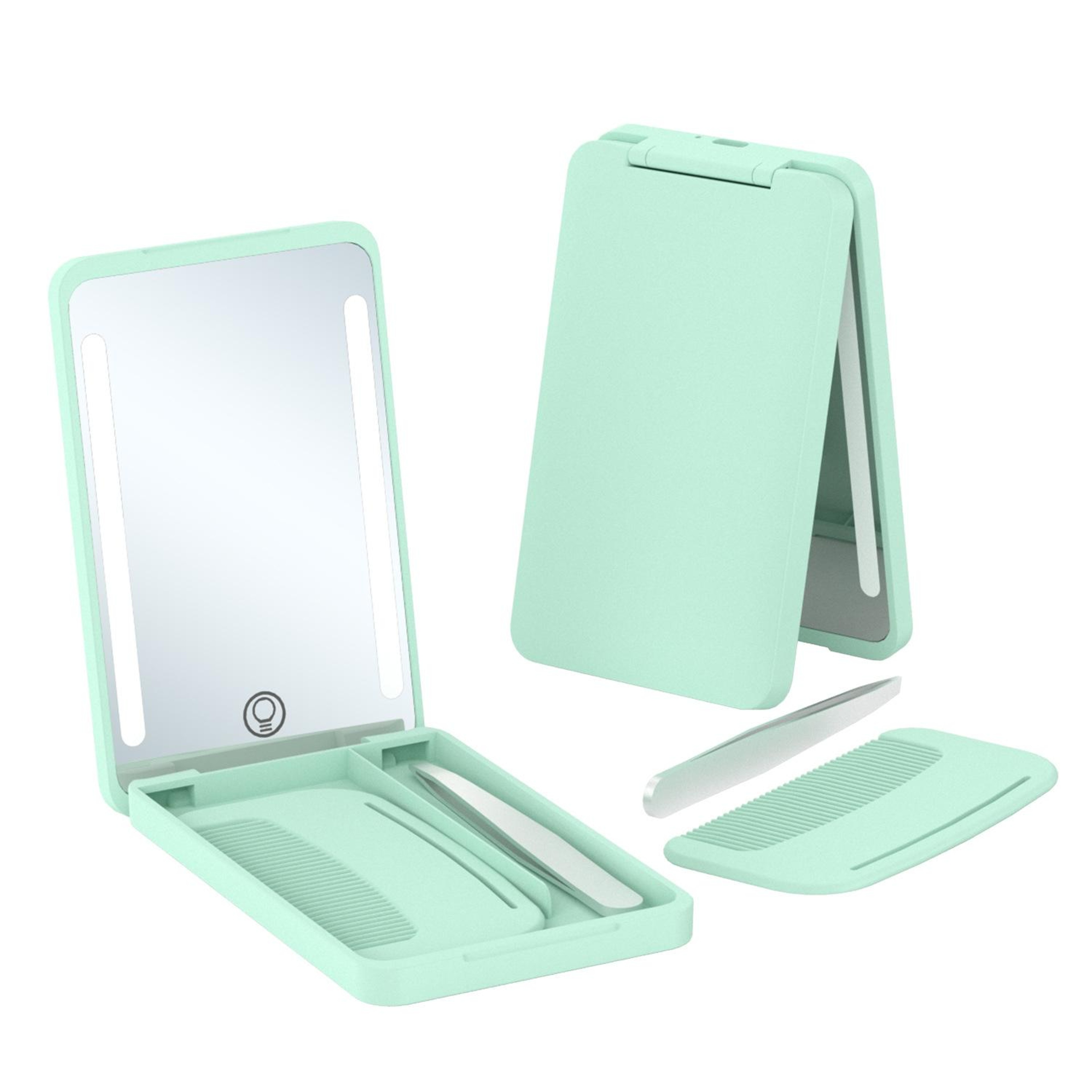 Rechargeable LED Makeup Mirror with Smart Fill Light Portable Travel Makeup Mirror Beauty Set – view 10