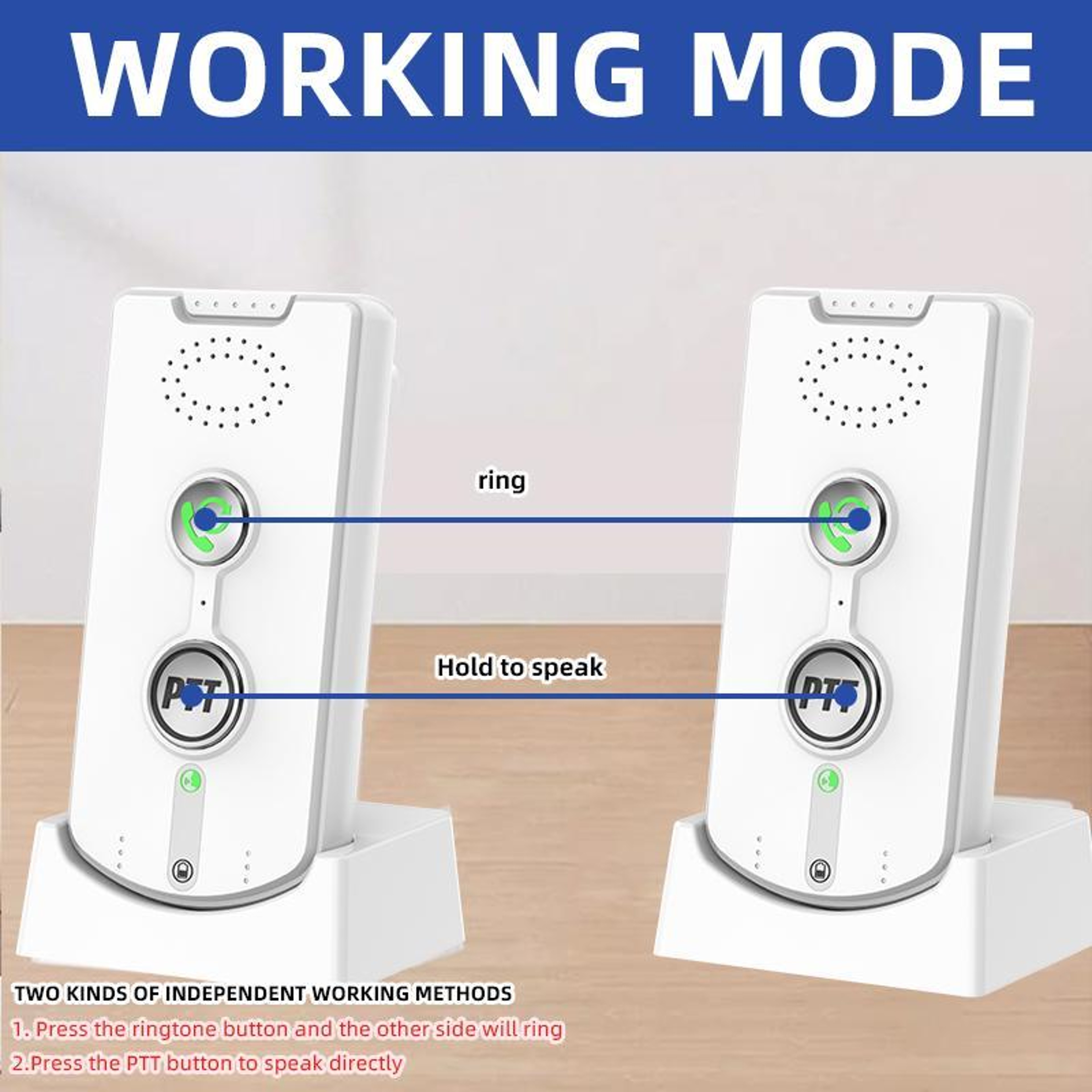H8S 2 Wireless Intercom Two Way Voice Pager Indoor Communication System 3