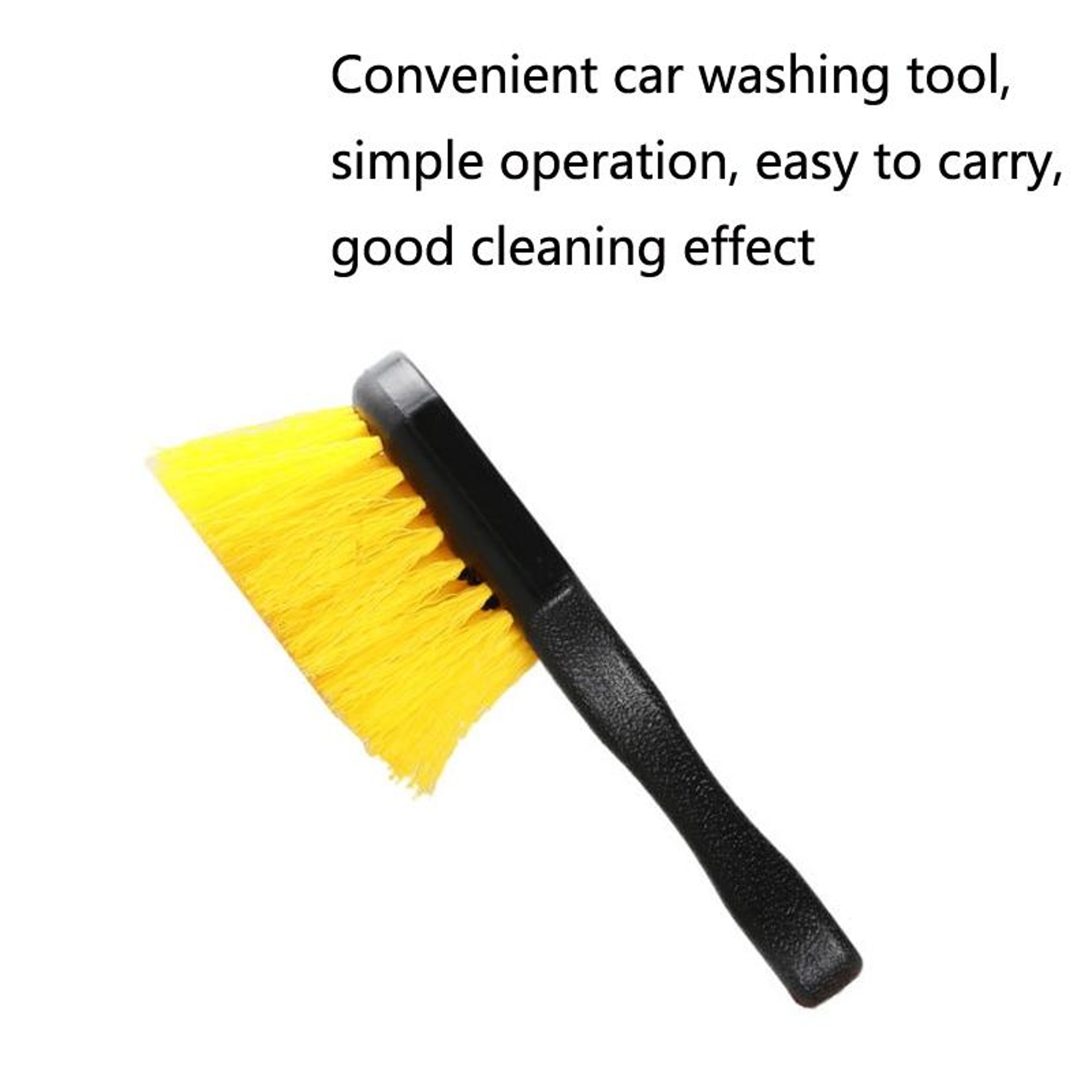 Premium Tire Cleaning Brush Short Handle Long Bristle Wheel Cleaning Brush for Car Detailing Yellow – view 2