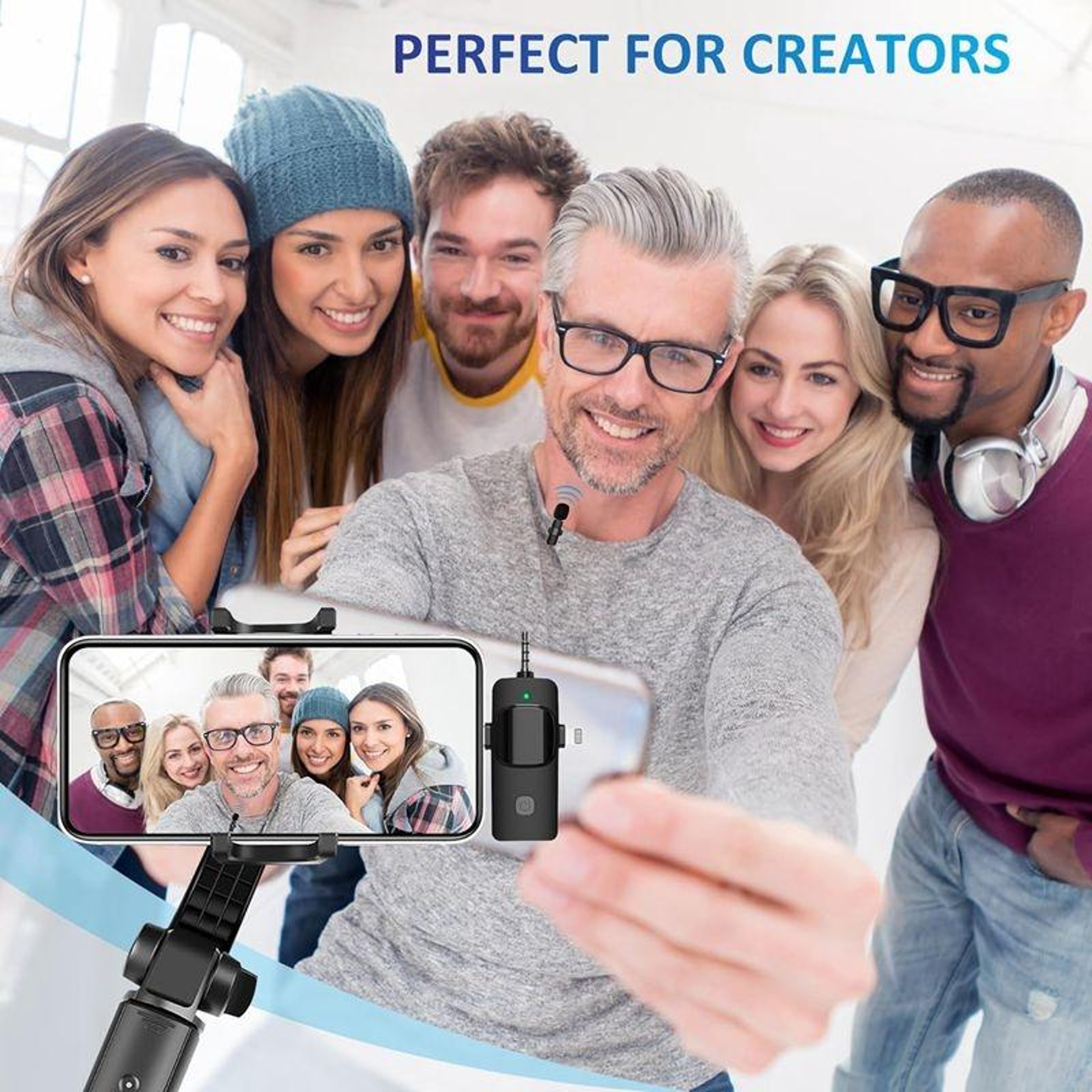 Wireless Lavalier Microphone for iPhone Android Clip On Vlogging Microphone – view 7