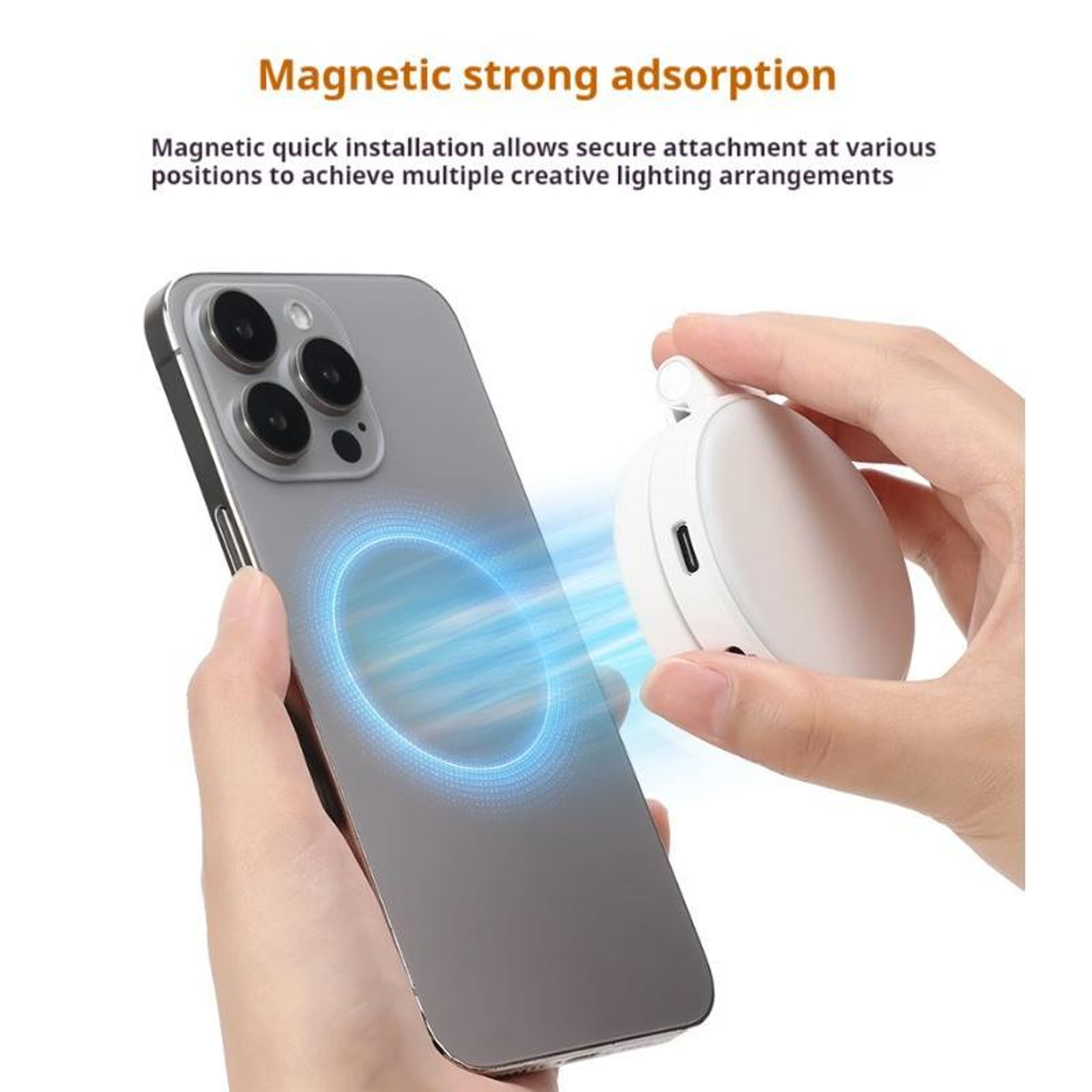 Magnetic Selfie Light With Mirror Foldable Phone Fill Light And Phone Stand Modes 7