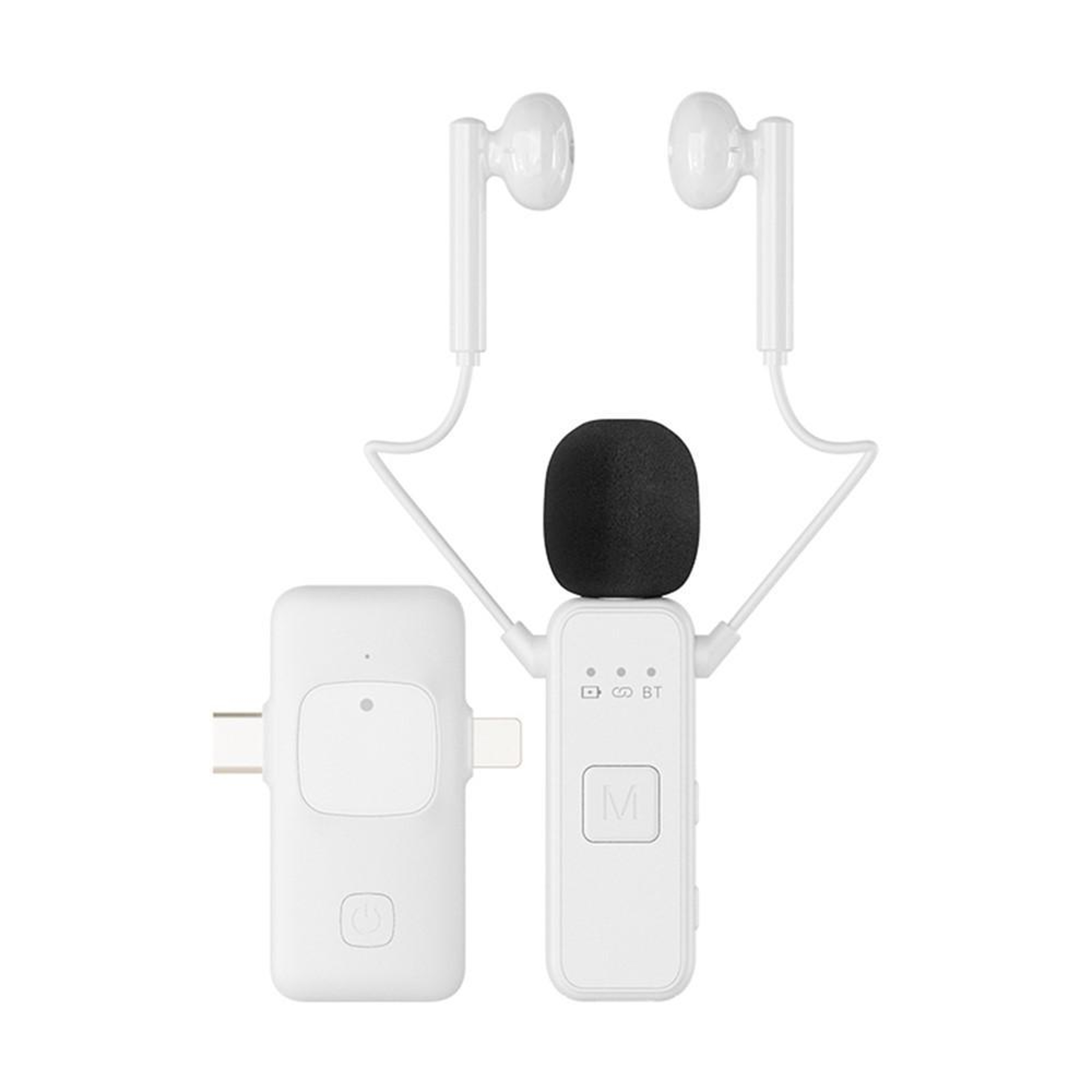 Wireless Lavalier Microphone With Earphones Receiver For Vlogging Live Streaming And Interviews 0