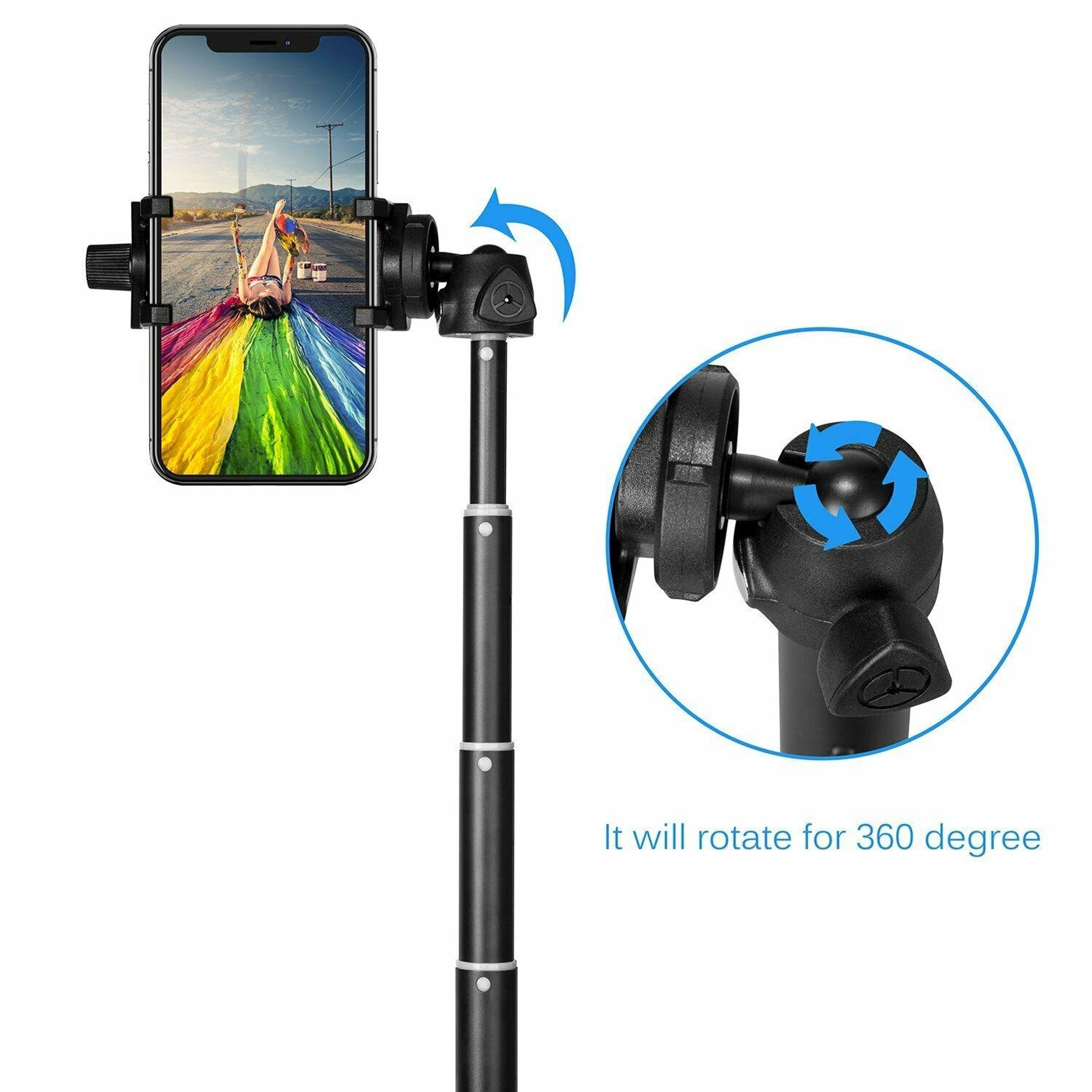 Bluetooth Selfie Stick Tripod with Remote Extendable Phone Monopod – view 6